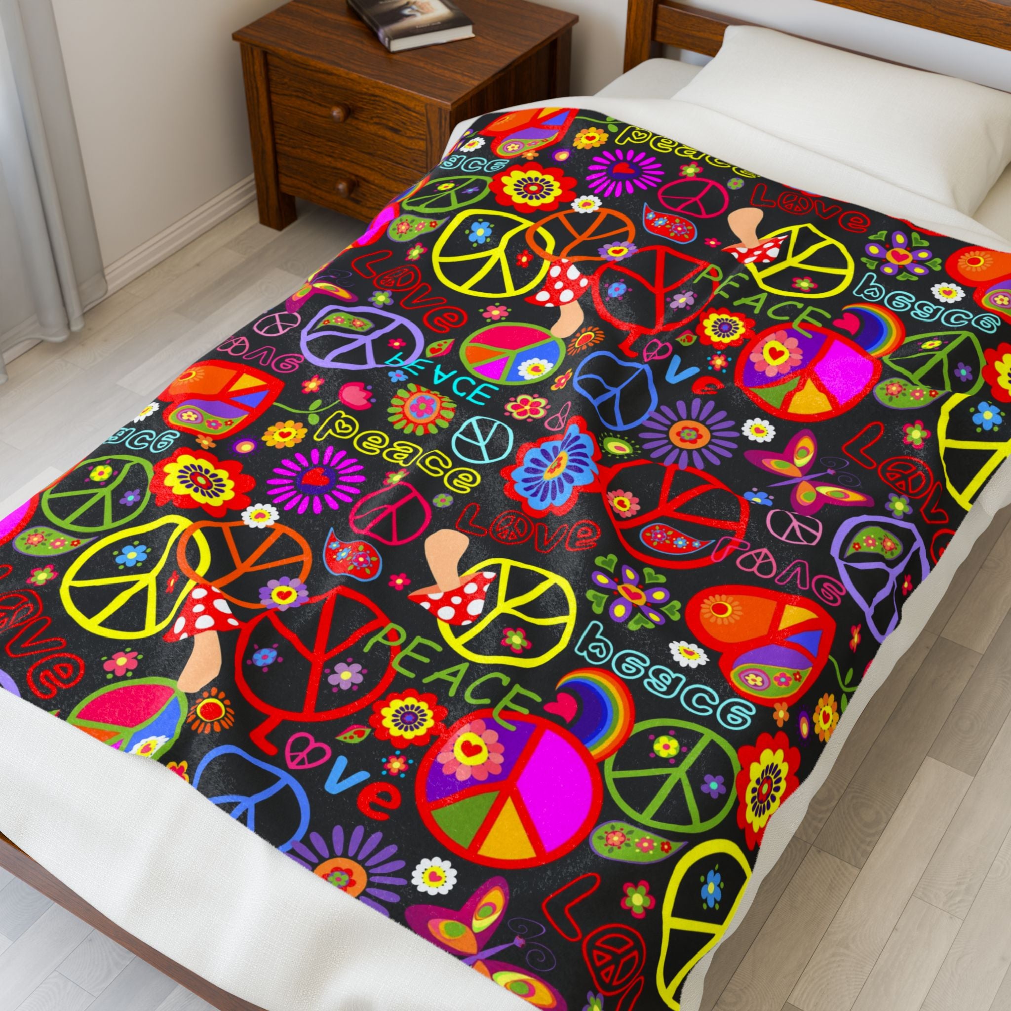 Hippie - Velveteen Plush Blanket