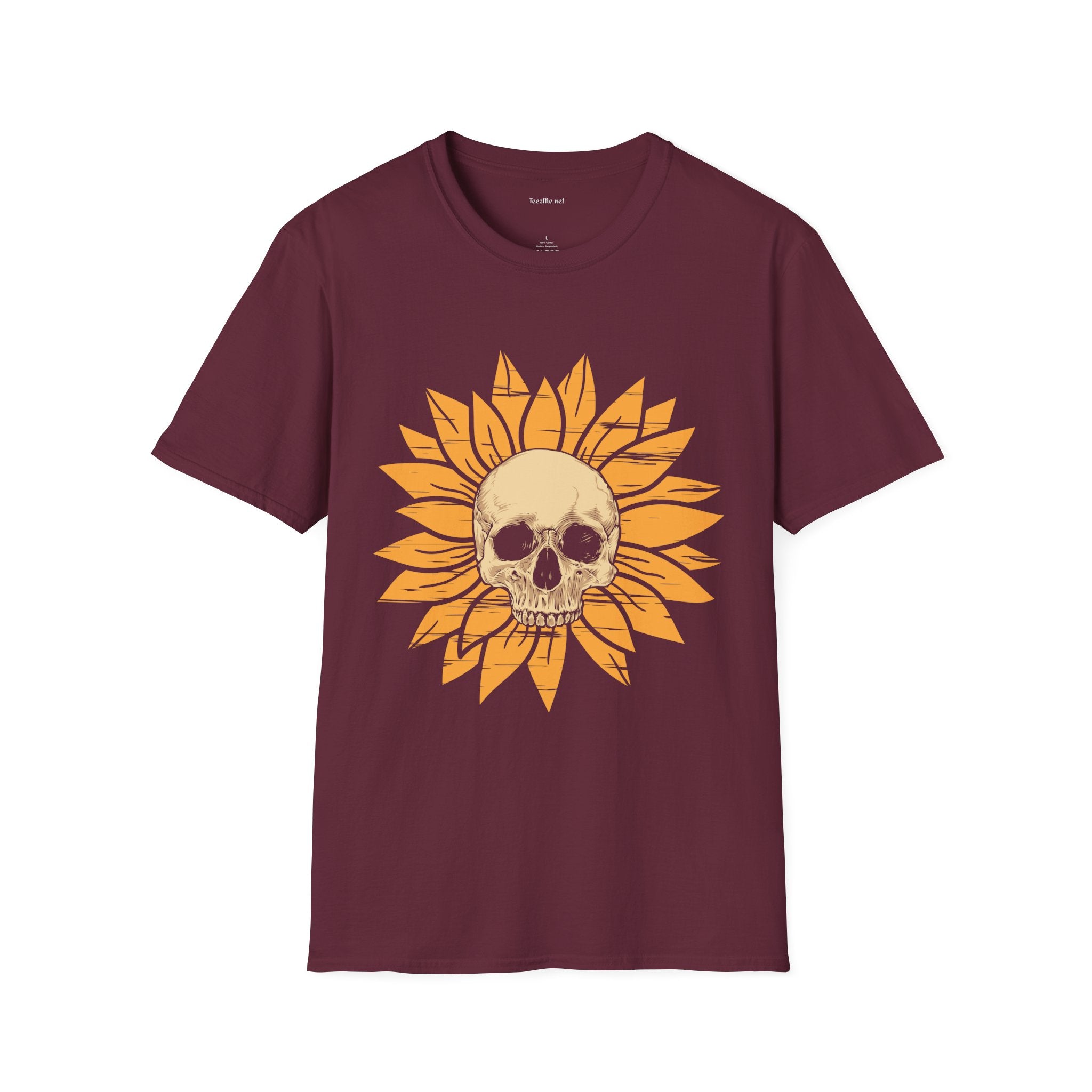 Skull Sunflower T-Shirt — Edgy Floral Graphic Tee