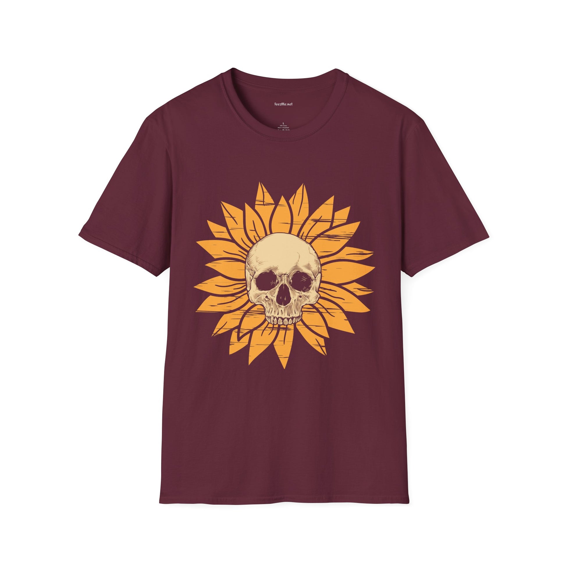 Skull Sunflower T-Shirt — Edgy Floral Graphic Tee