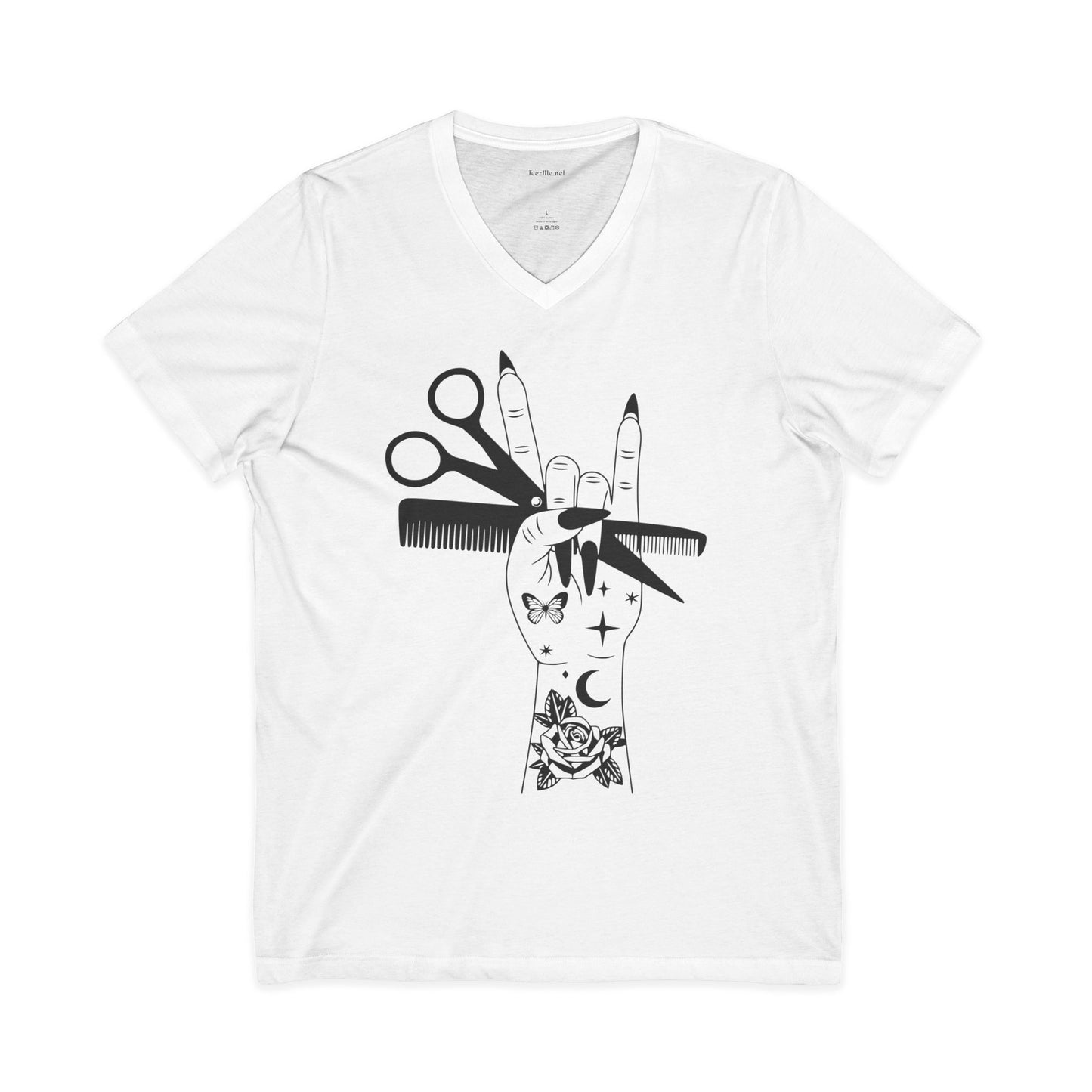 Hairsylist Boho Unisex Jersey Short Sleeve V-Neck Tee