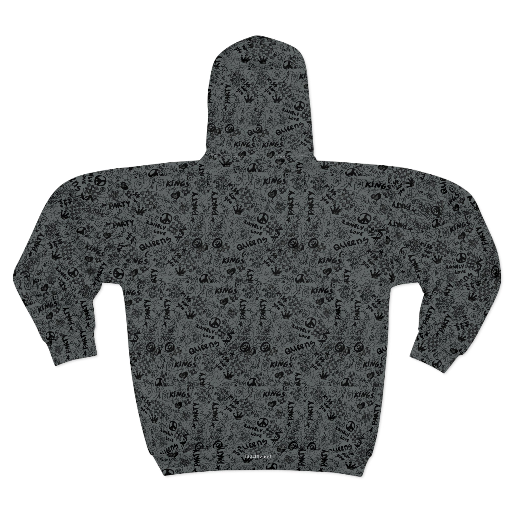 Street Style Grunge Unisex Zip Hoodie (AOP)