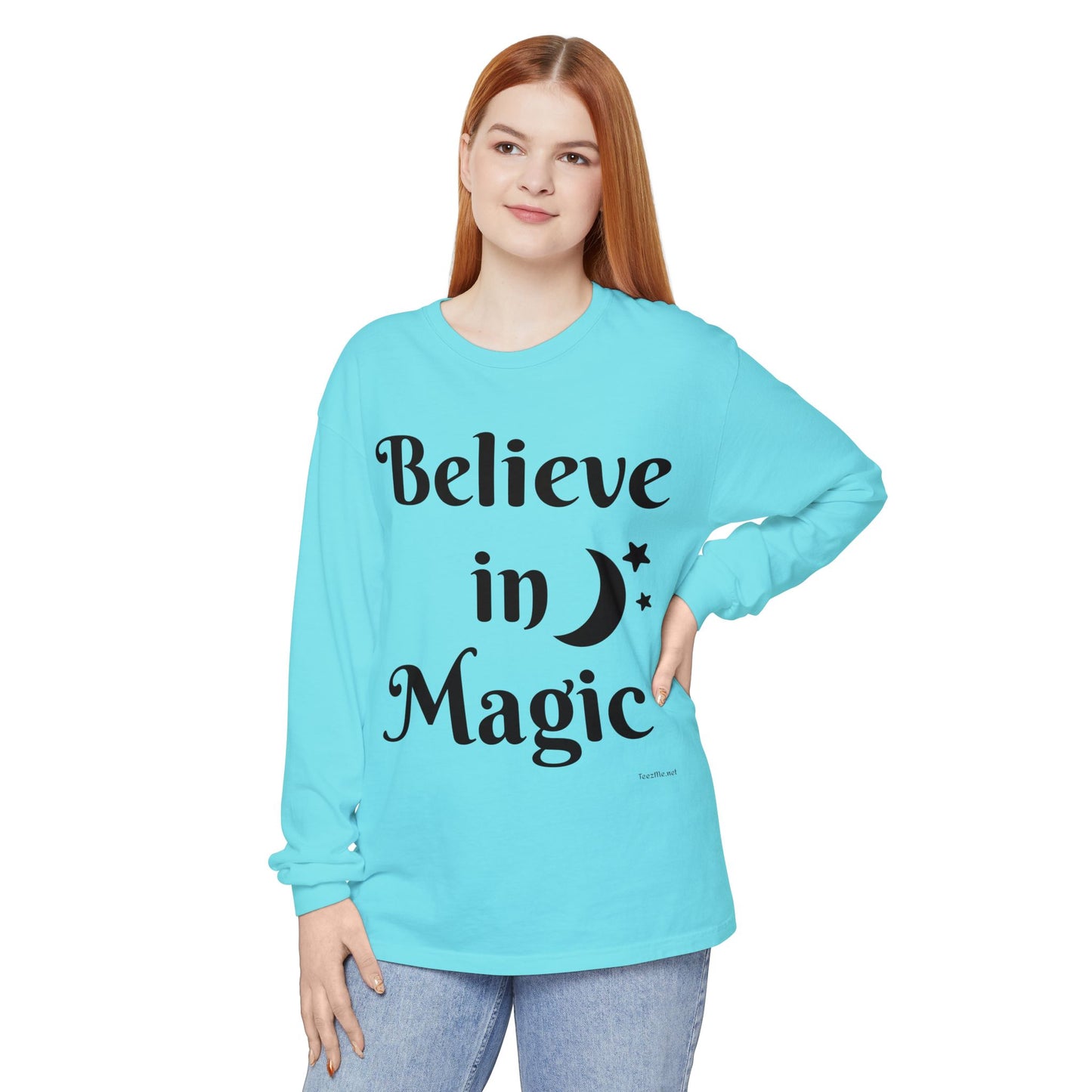 Believe in Magic - Unisex Garment-dyed Long Sleeve T-Shirt