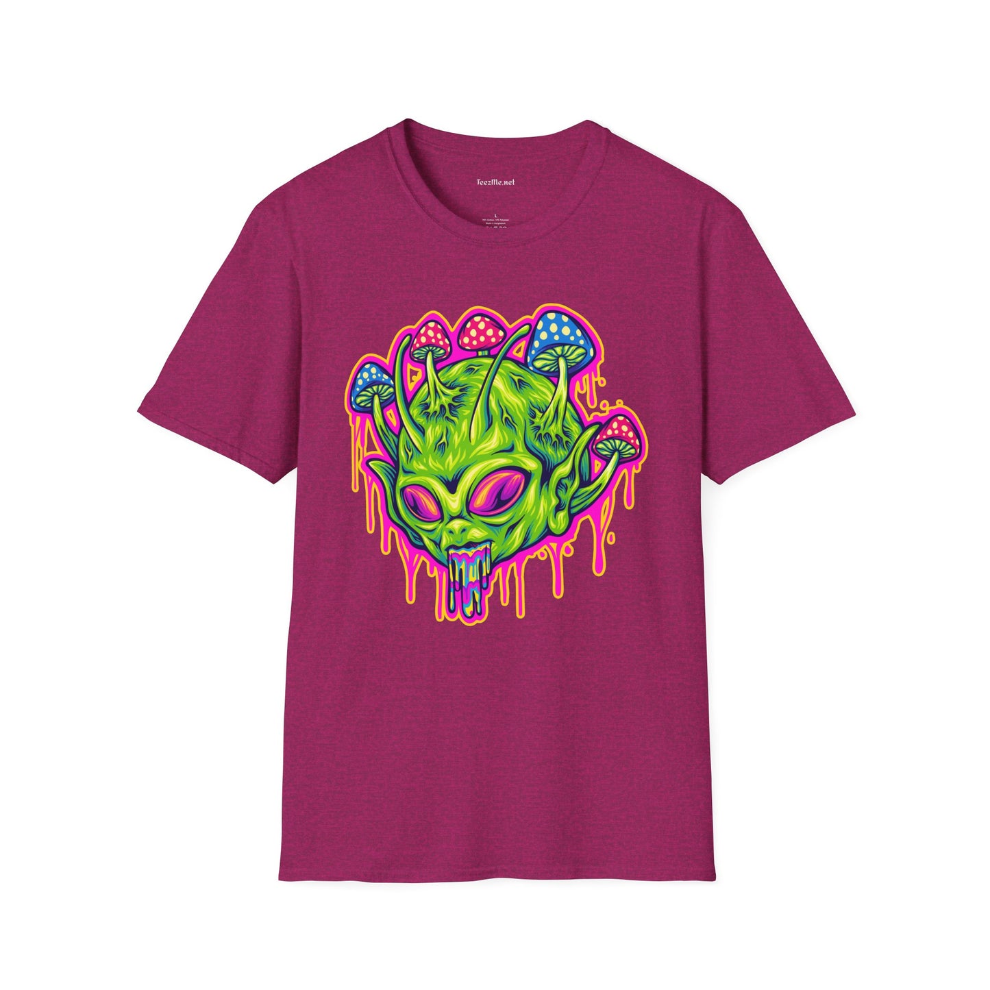 Trippy Alien Unisex Softstyle T-Shirt 100% Cotton Graphic