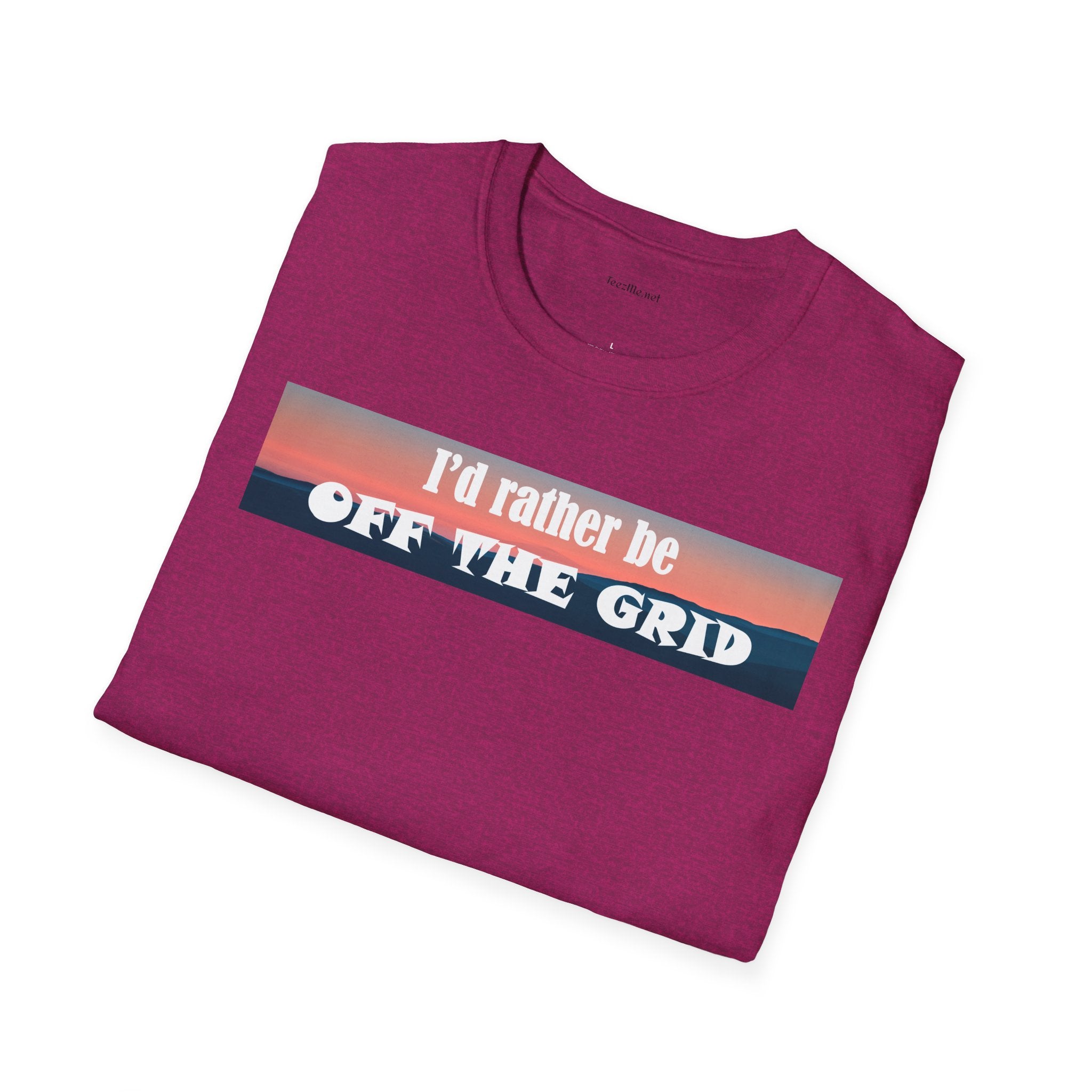 I'd rather be OFF THE GRID  - Unisex Softstyle T-Shirt 100% Cotton Graphic