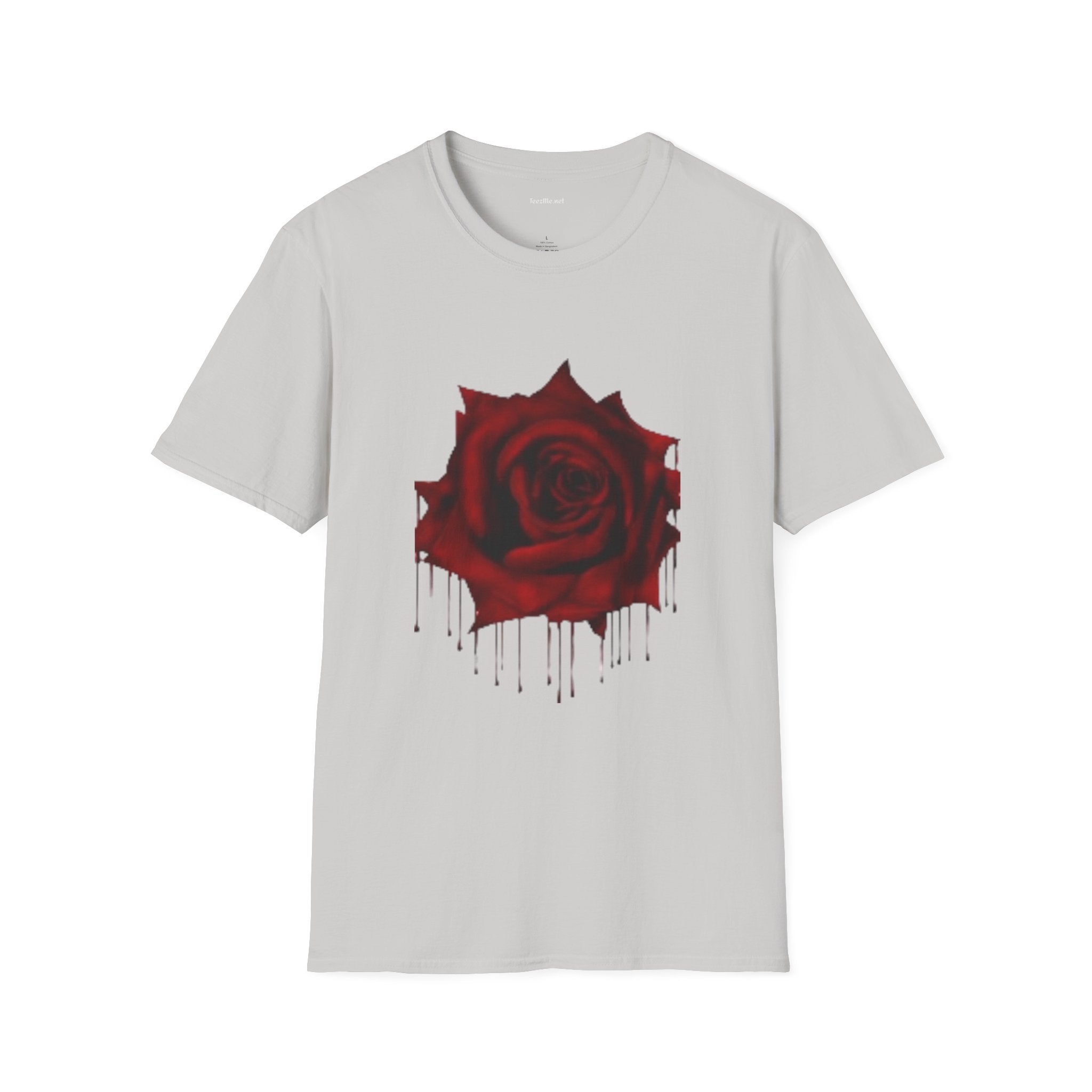 Bleeding Rose Illustration - Unisex Softstyle T-Shirt 100% Cotton Graphic