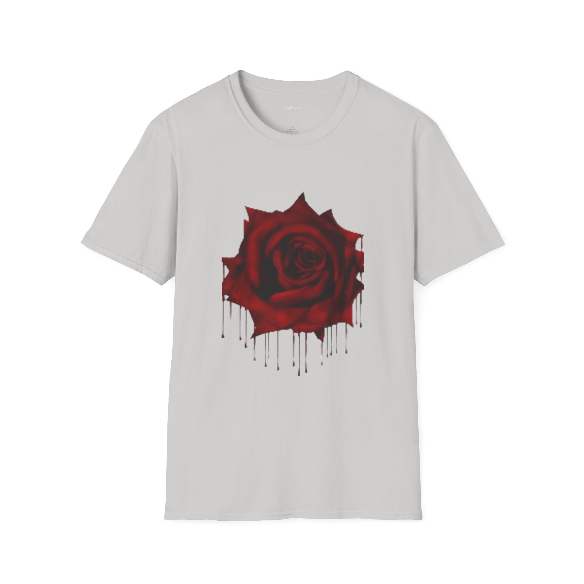 Bleeding Rose Illustration - Unisex Softstyle T-Shirt 100% Cotton Graphic