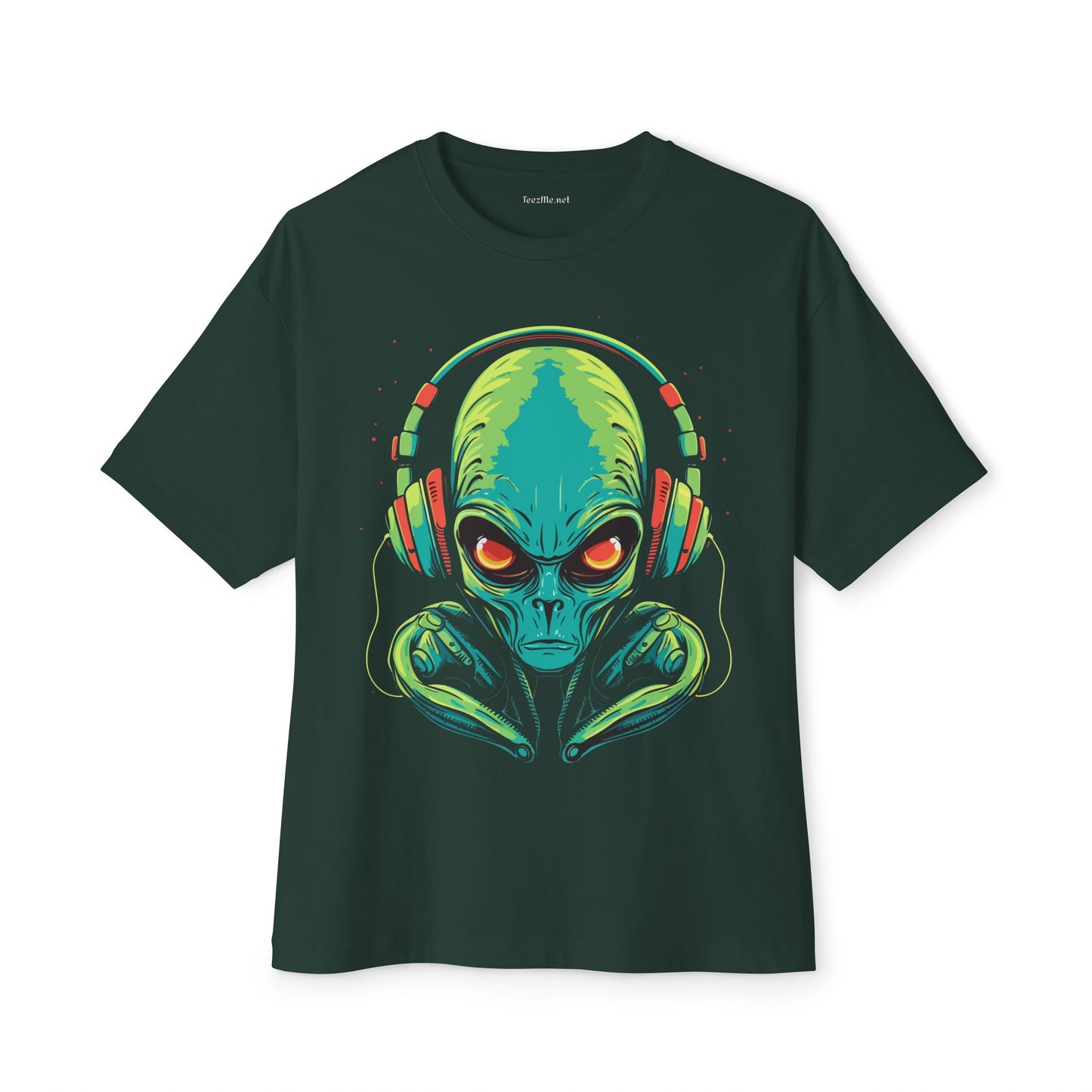 Alien Music Lover Unisex Oversized Boxy Tee