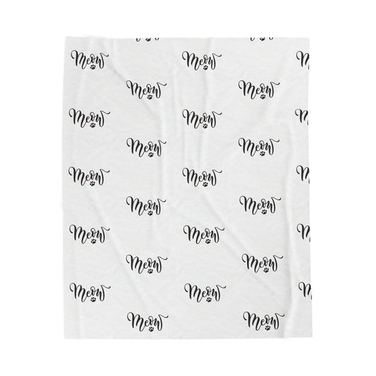 Meow - Velveteen Plush Blanket
