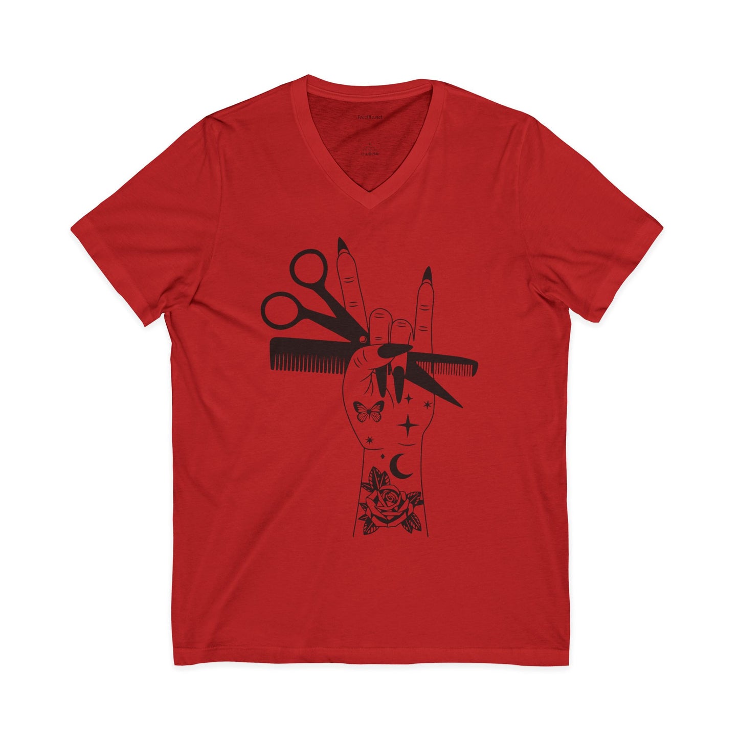 Hairsylist Boho Unisex Jersey Short Sleeve V-Neck Tee