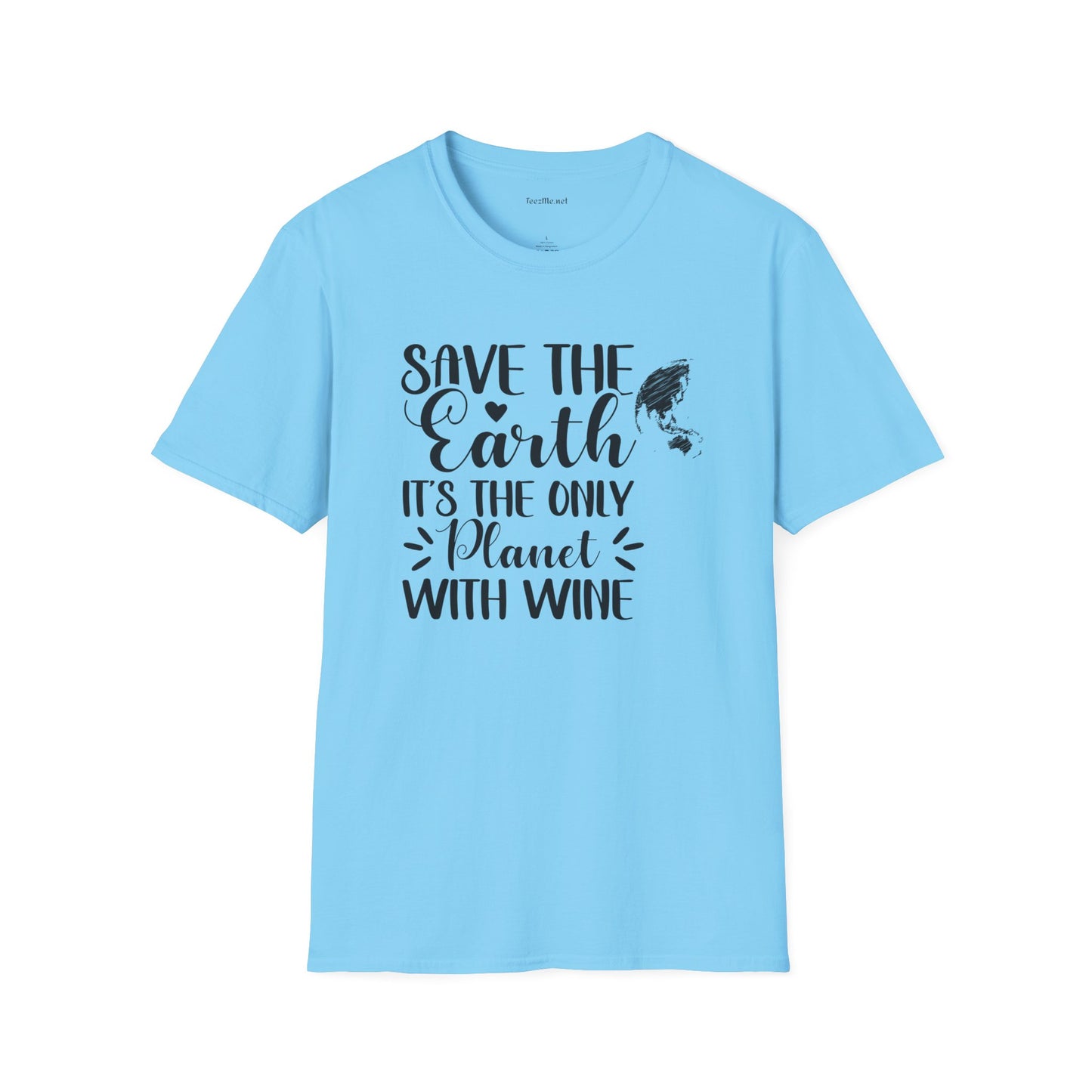 Save the Earth (Wine) Unisex Soft T-Shirt 100% Cotton Graphic