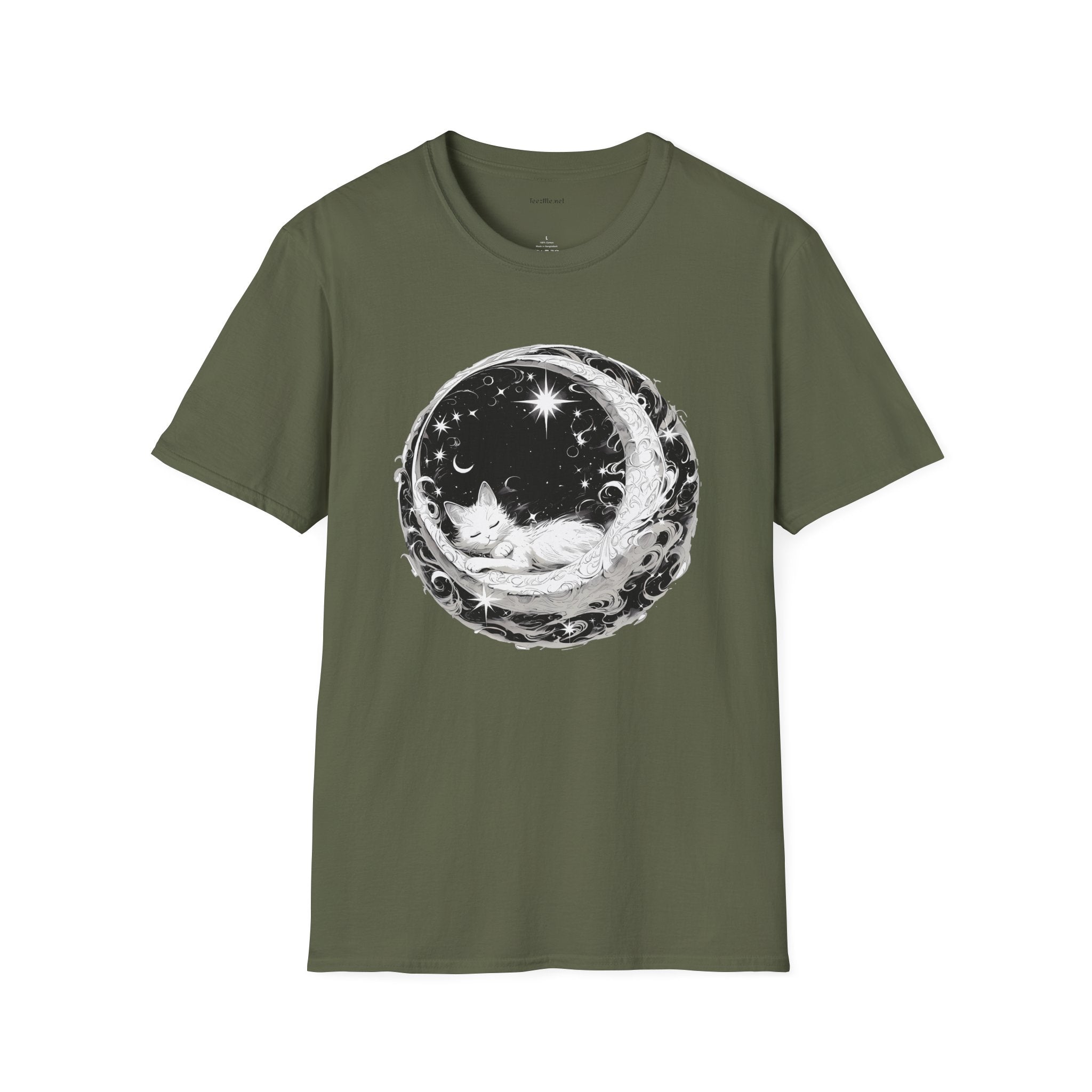 Moon Cat  - Unisex Softstyle T-Shirt 100% Cotton Graphic