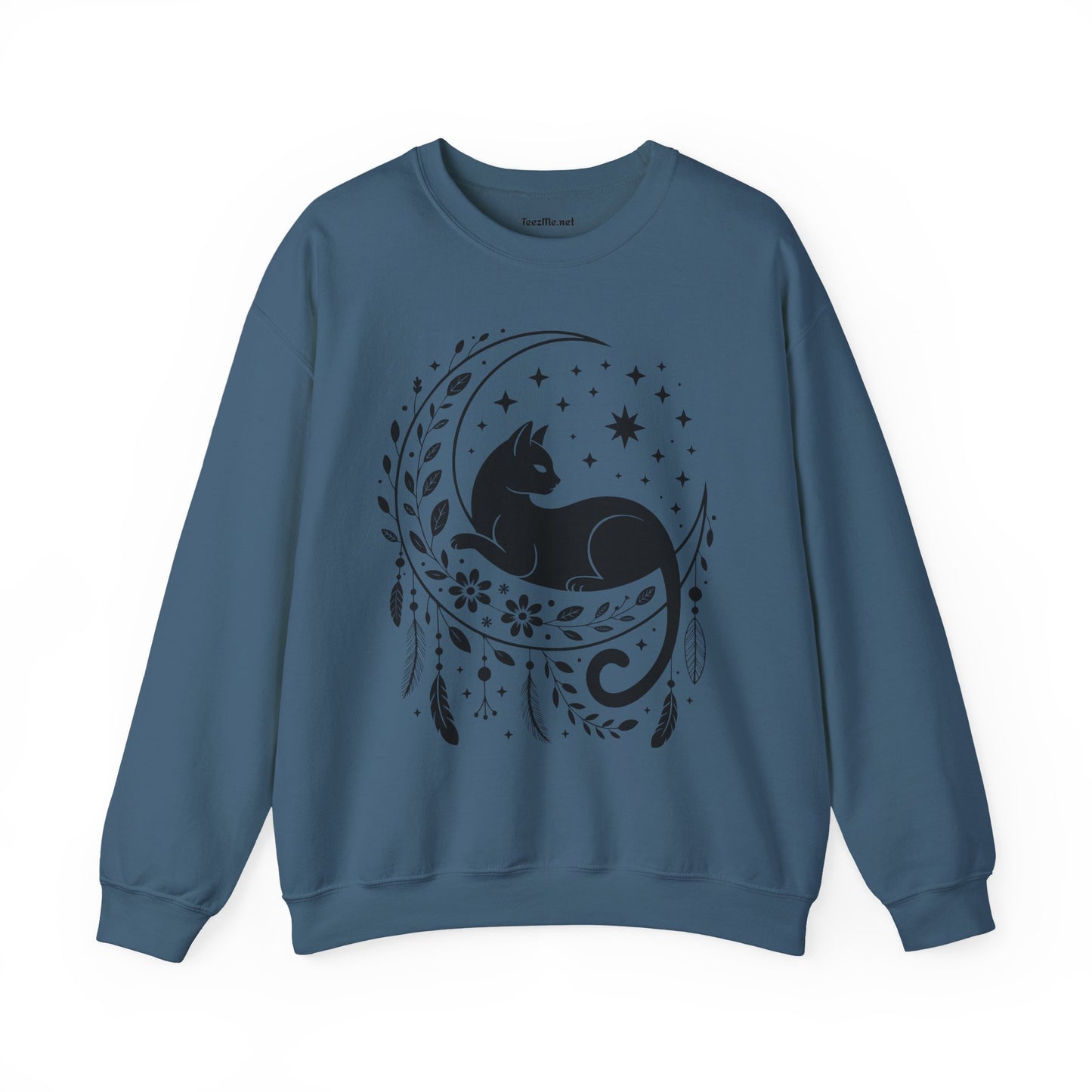 Black Cat Moon Silhouette Unisex Heavy Blend™ Crewneck Sweatshirt Graphic