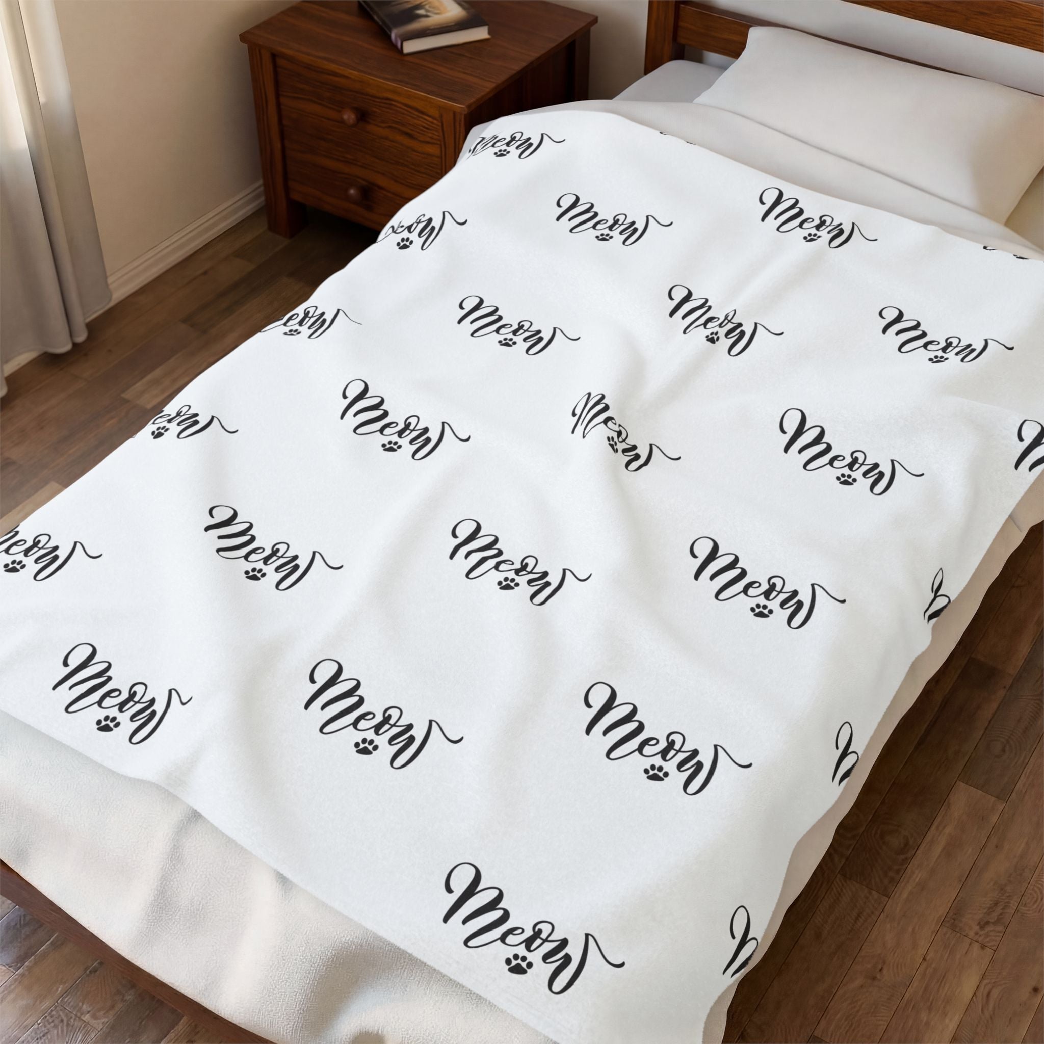 Meow - Velveteen Plush Blanket