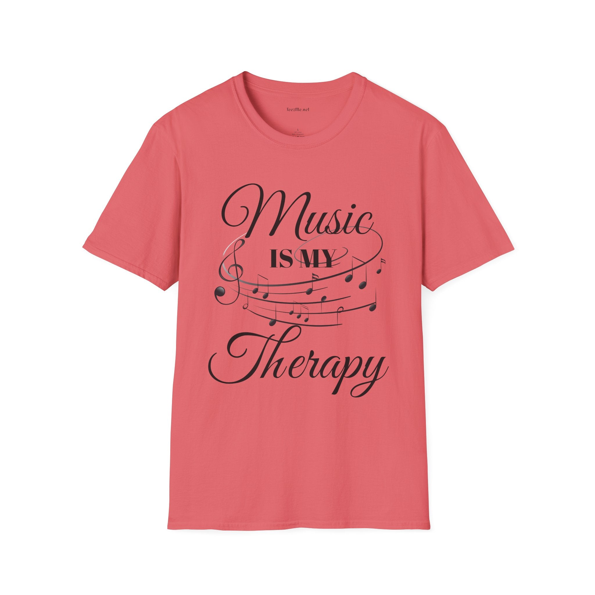 Music is my Therapy Unisex Softstyle T-Shirt 100% Cotton Graphic