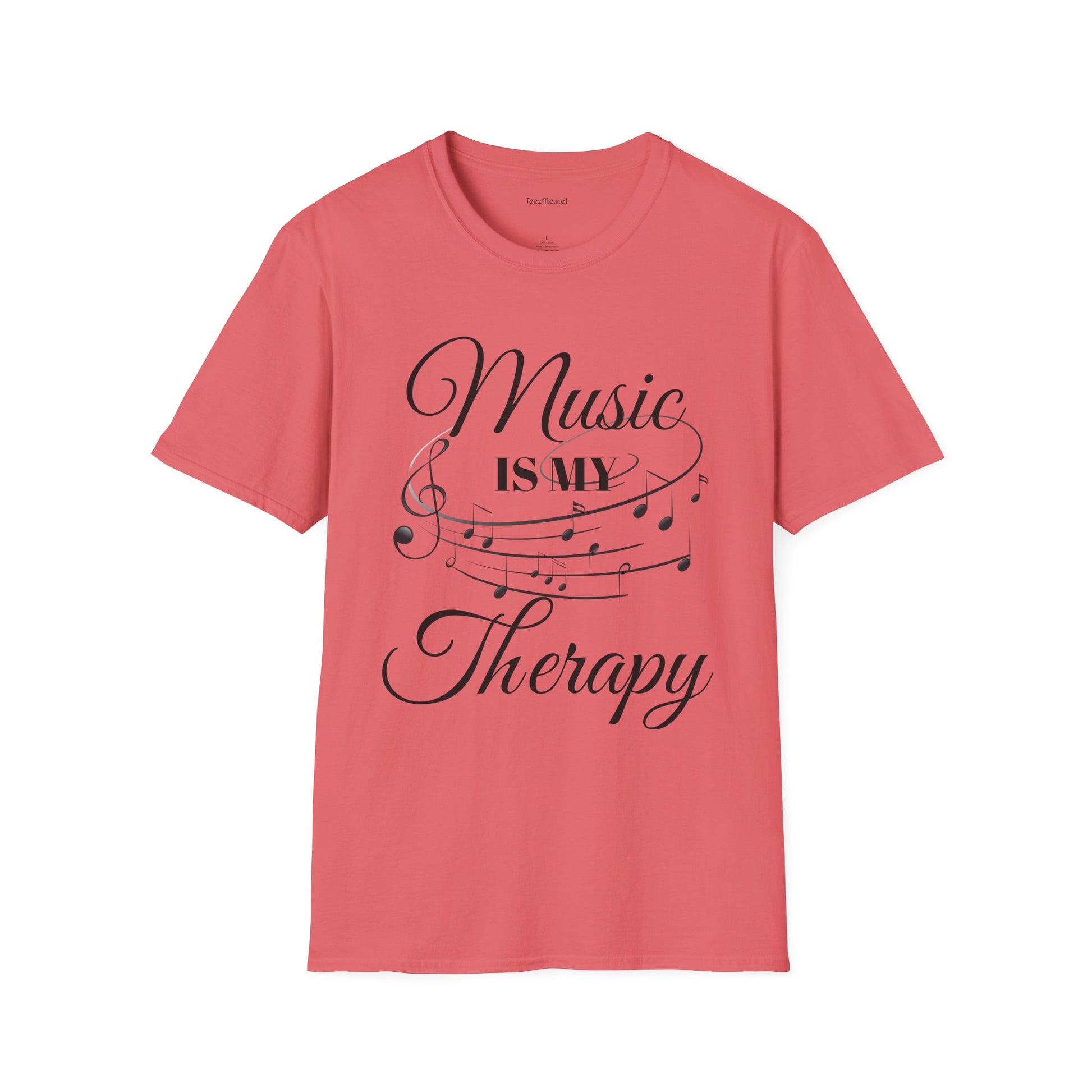 Music is my Therapy Unisex Softstyle T-Shirt 100% Cotton Graphic