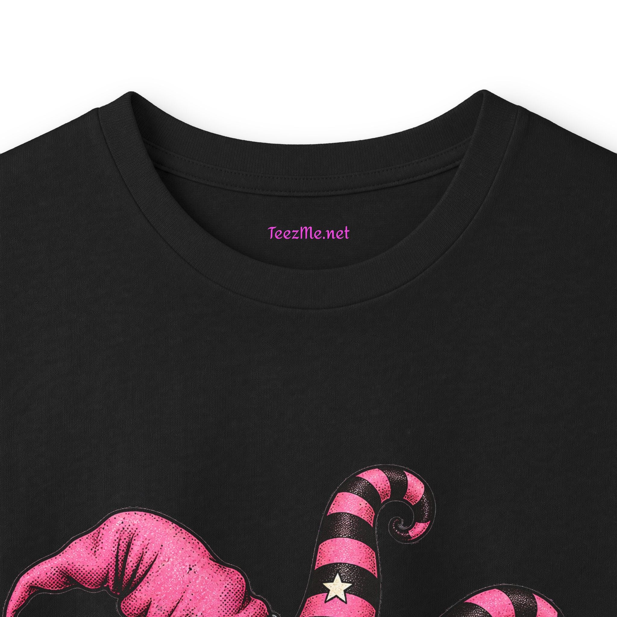 Witchy Sneaker Long Sleeve Tee — Pink Goth Converse Witch Shoe Design