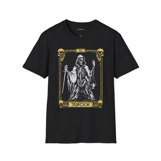 Justice Tarot Unisex SoftStyle T-Shirt 100% Cotton Graphic