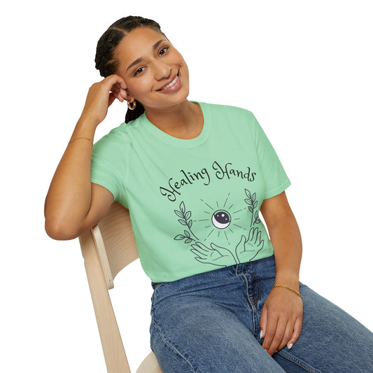 Healing Hands - Unisex Softstyle T-Shirt 100% Cotton Graphic #Reiki