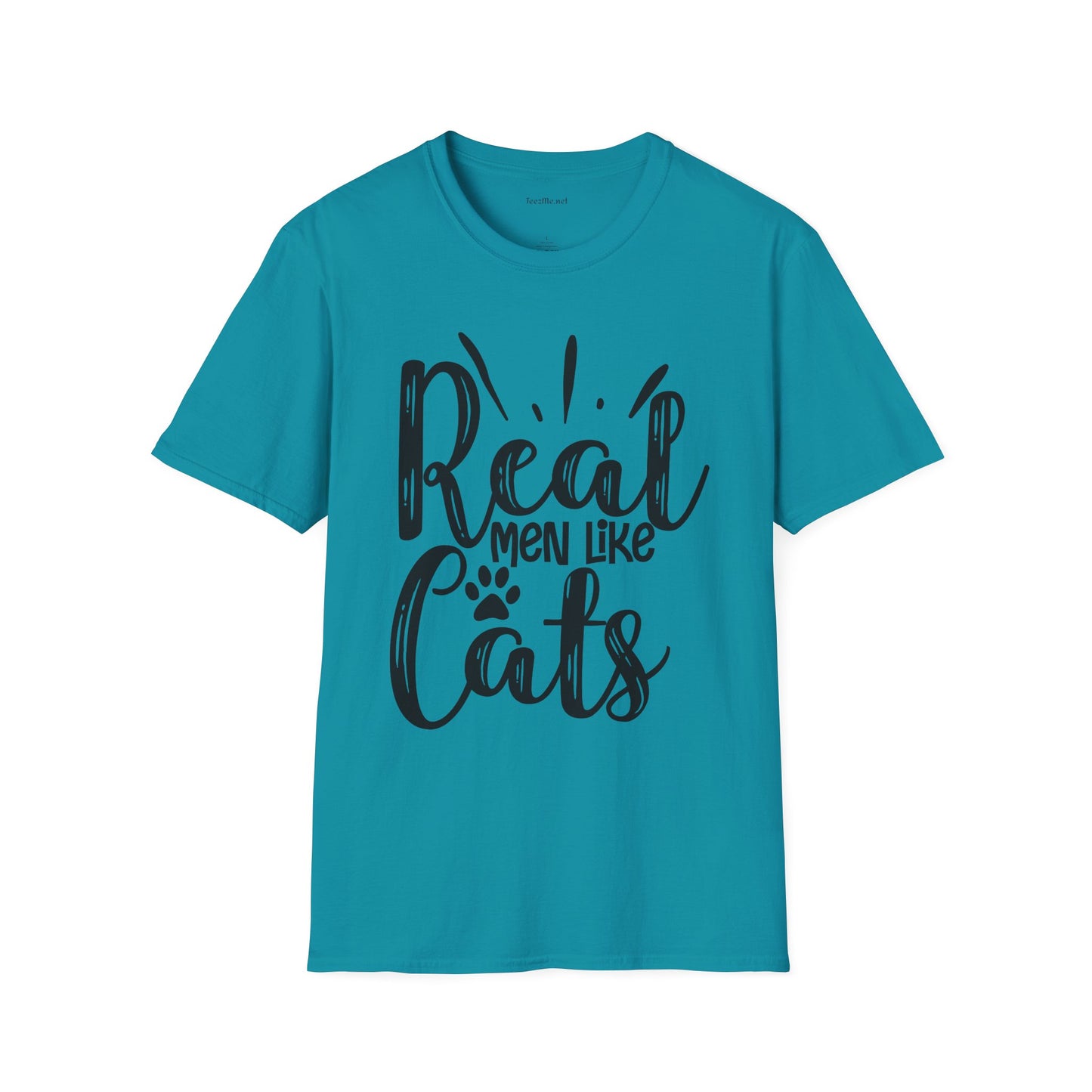 Real Men Like Cats Unisex Soft Style T-Shirt 100% Cotton Graphic