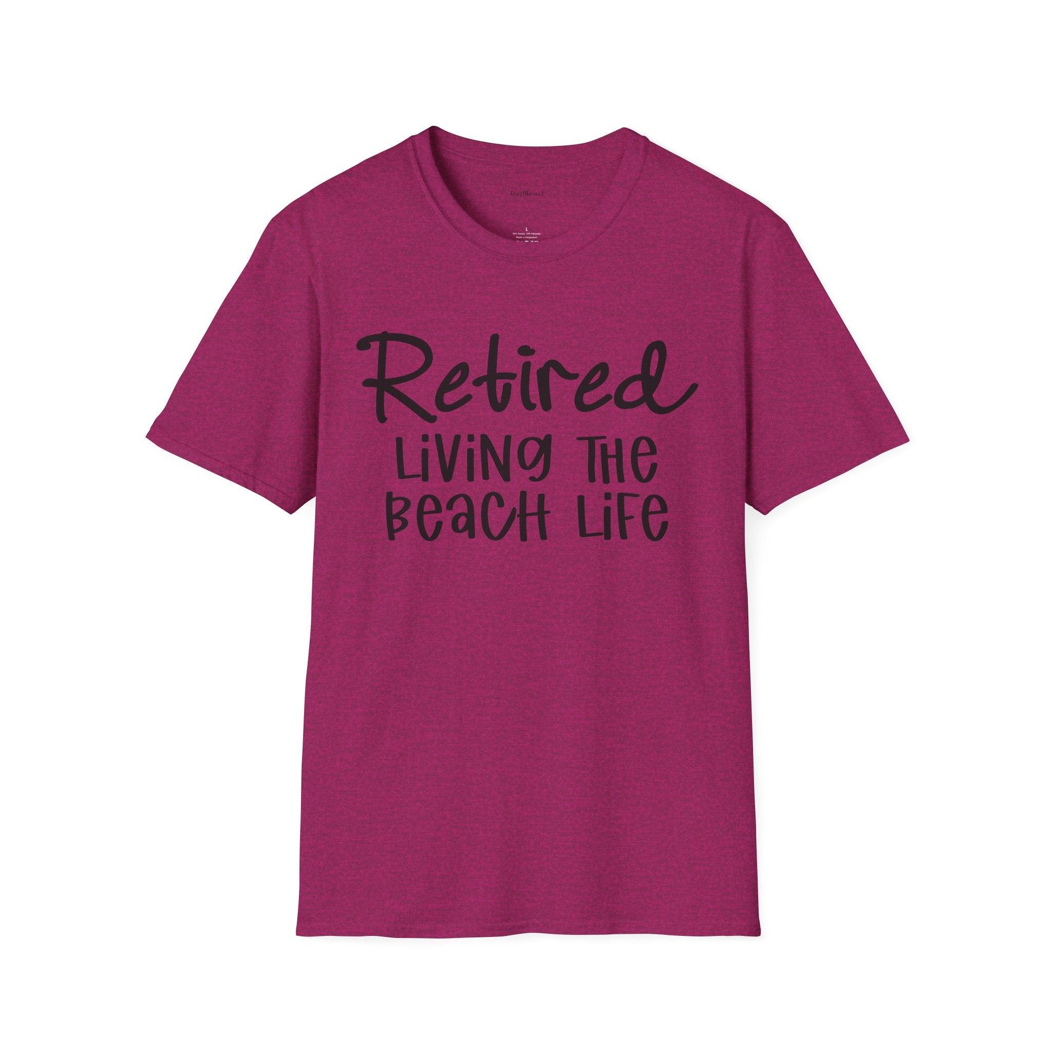Retired Living the Beach Life  - Unisex Softstyle T-Shirt 100% Cotton Graphic