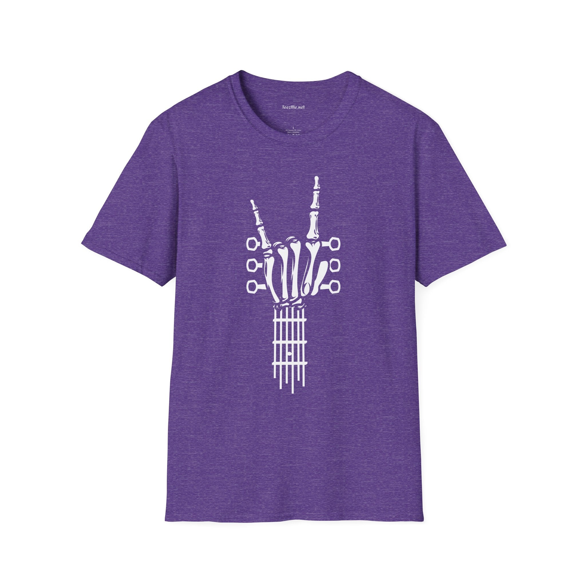 Skeleton Hand with Guitar - Unisex Softstyle T-Shirt 100% Cotton Graphic