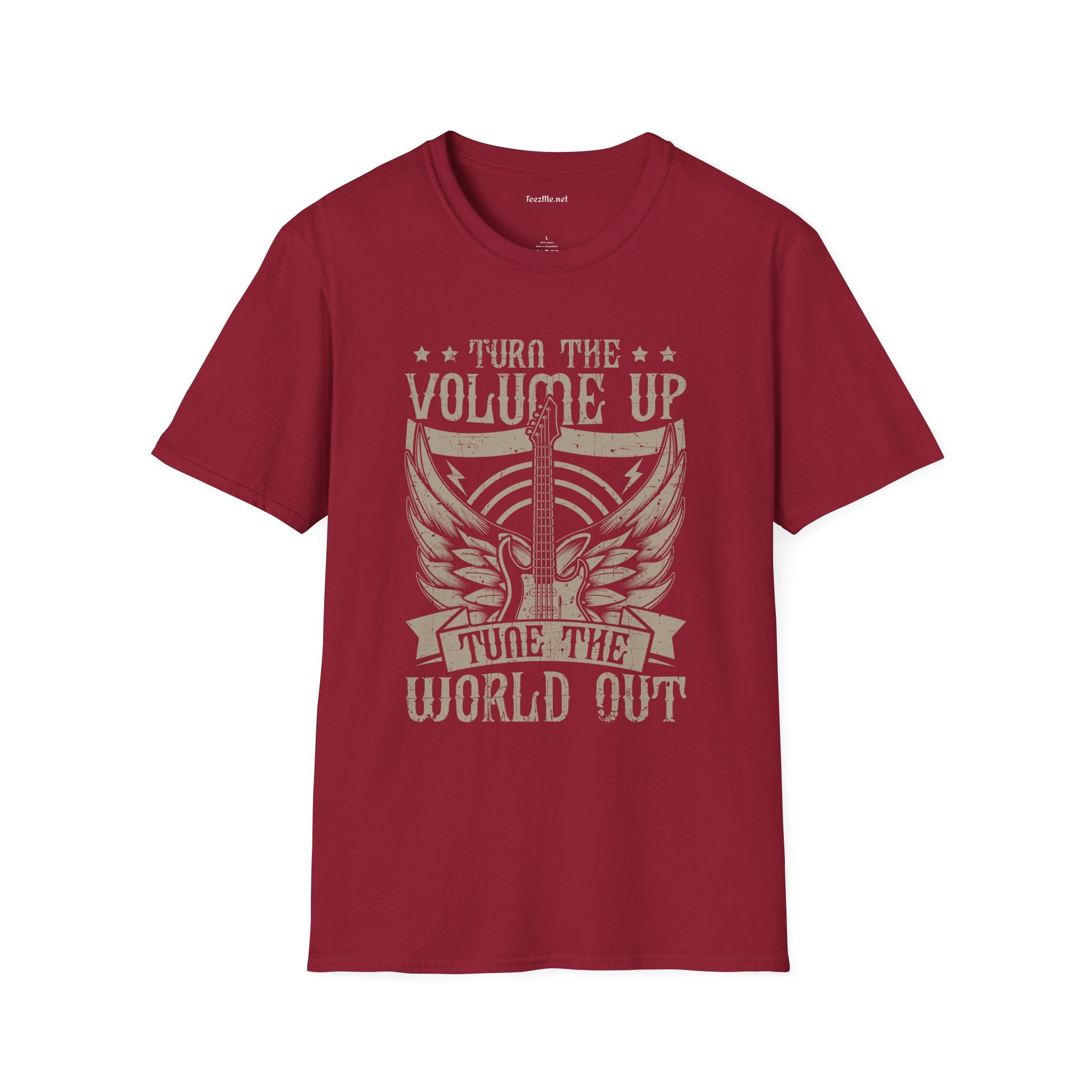 Turn the Volume Up Unisex SoftStyle T-Shirt 100% Cotton Graphic Music
