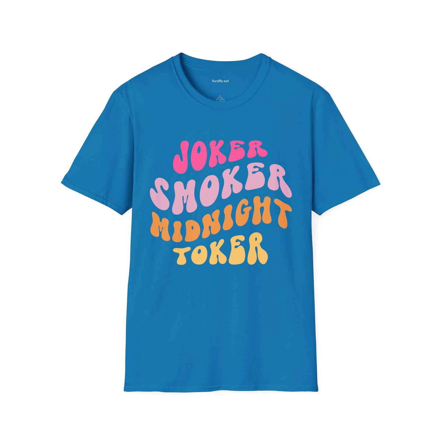Joker Smoker Midnight Toker Unisex Softstyle T-Shirt 100% Cotton Graphic