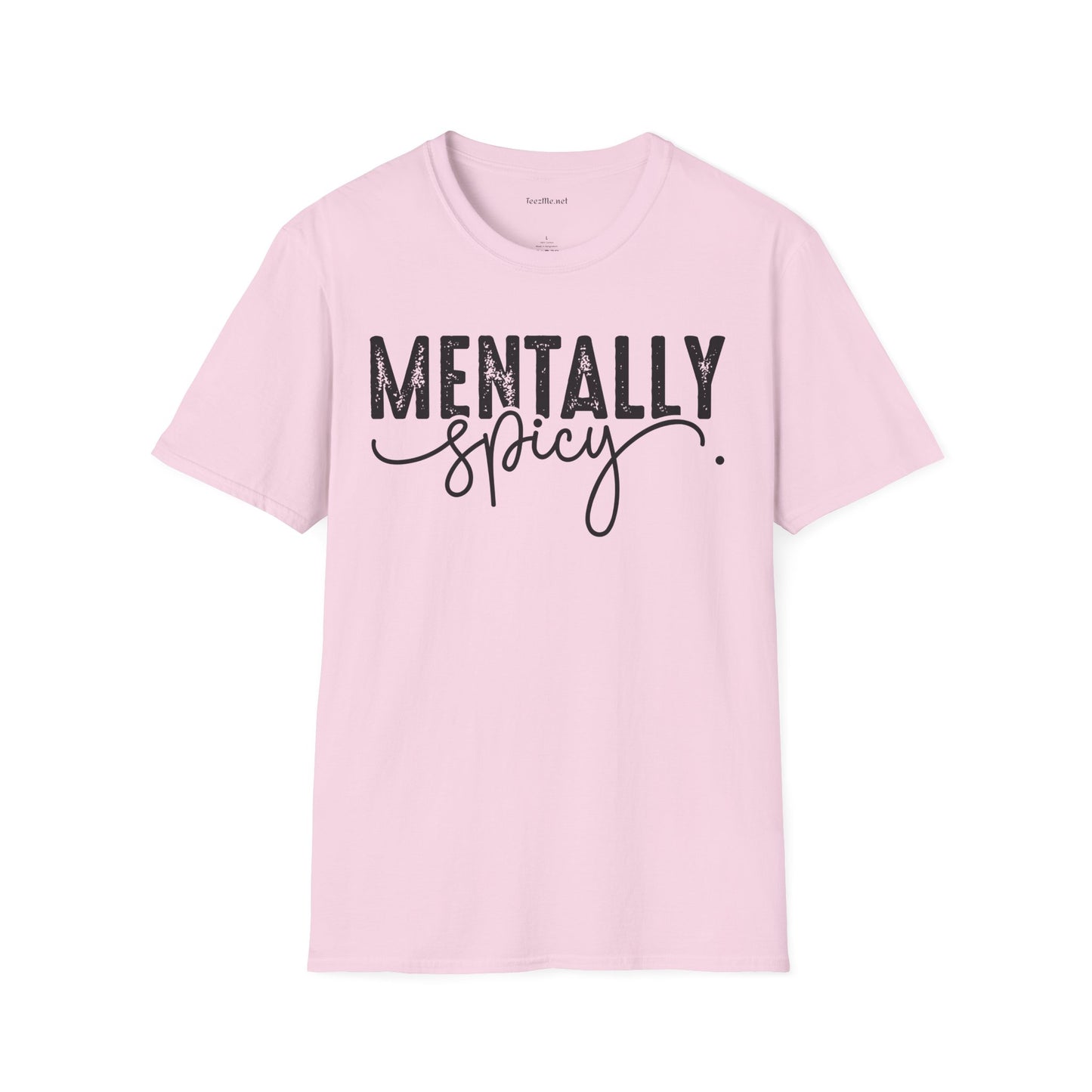 Mentally Spicy (black) Unisex Softstyle T-Shirt 100% Cotton Graphic