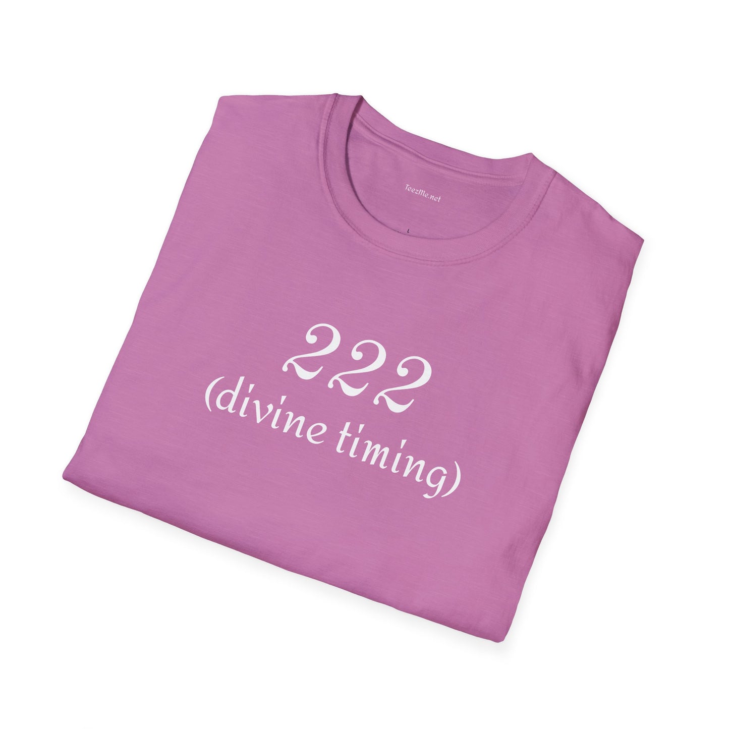222 (divine timing) - Unisex Softstyle T-Shirt 100% Cotton Graphic #angel numbers