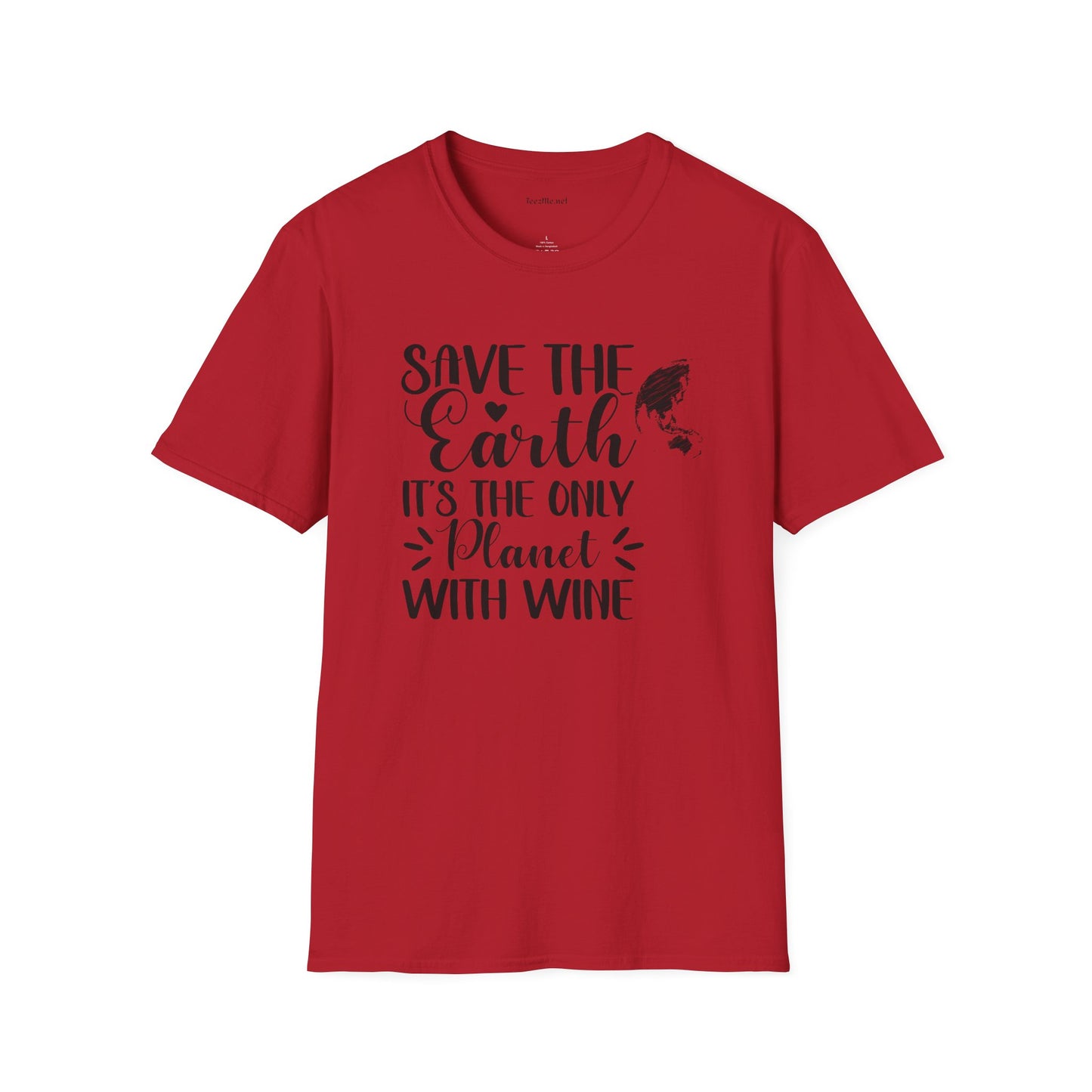 Save the Earth (Wine) Unisex Soft T-Shirt 100% Cotton Graphic