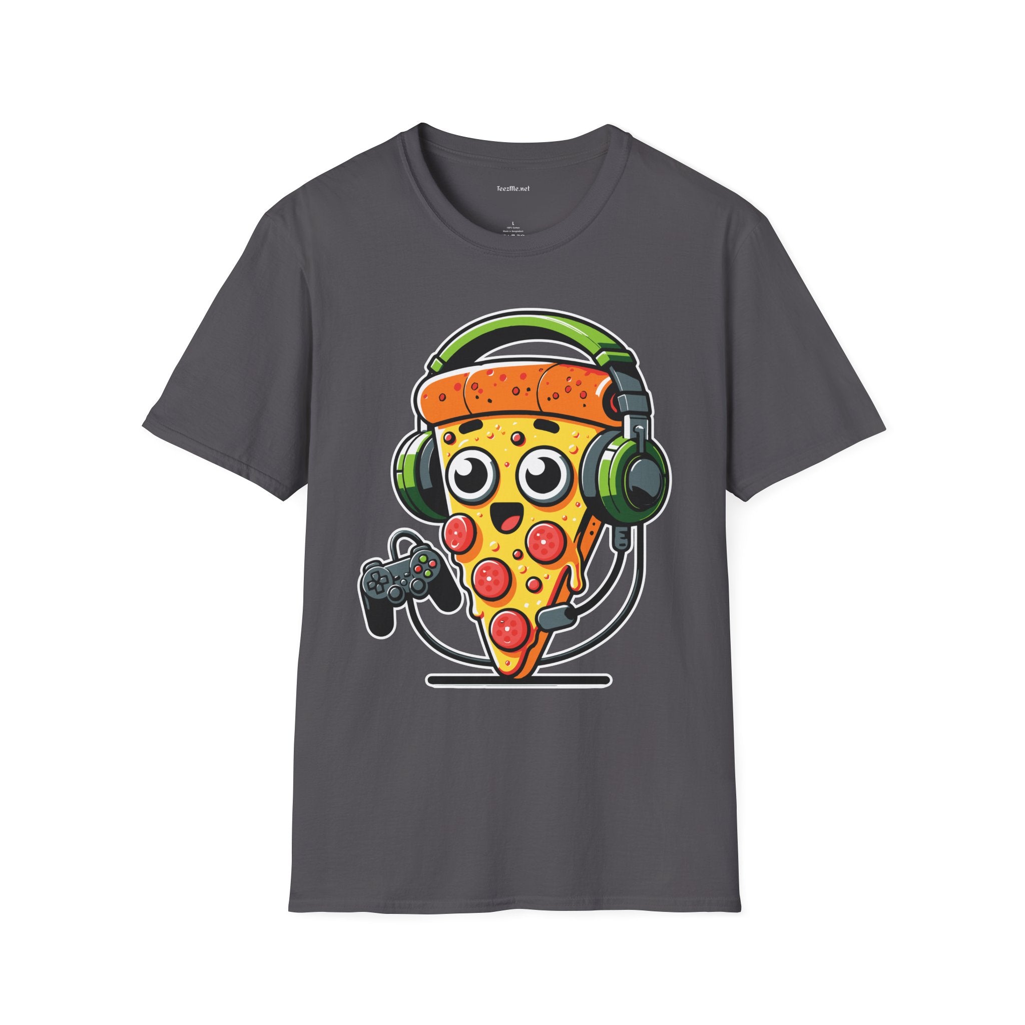 Pizza Gamer Unisex Softstyle T-Shirt 100% Cotton Graphic