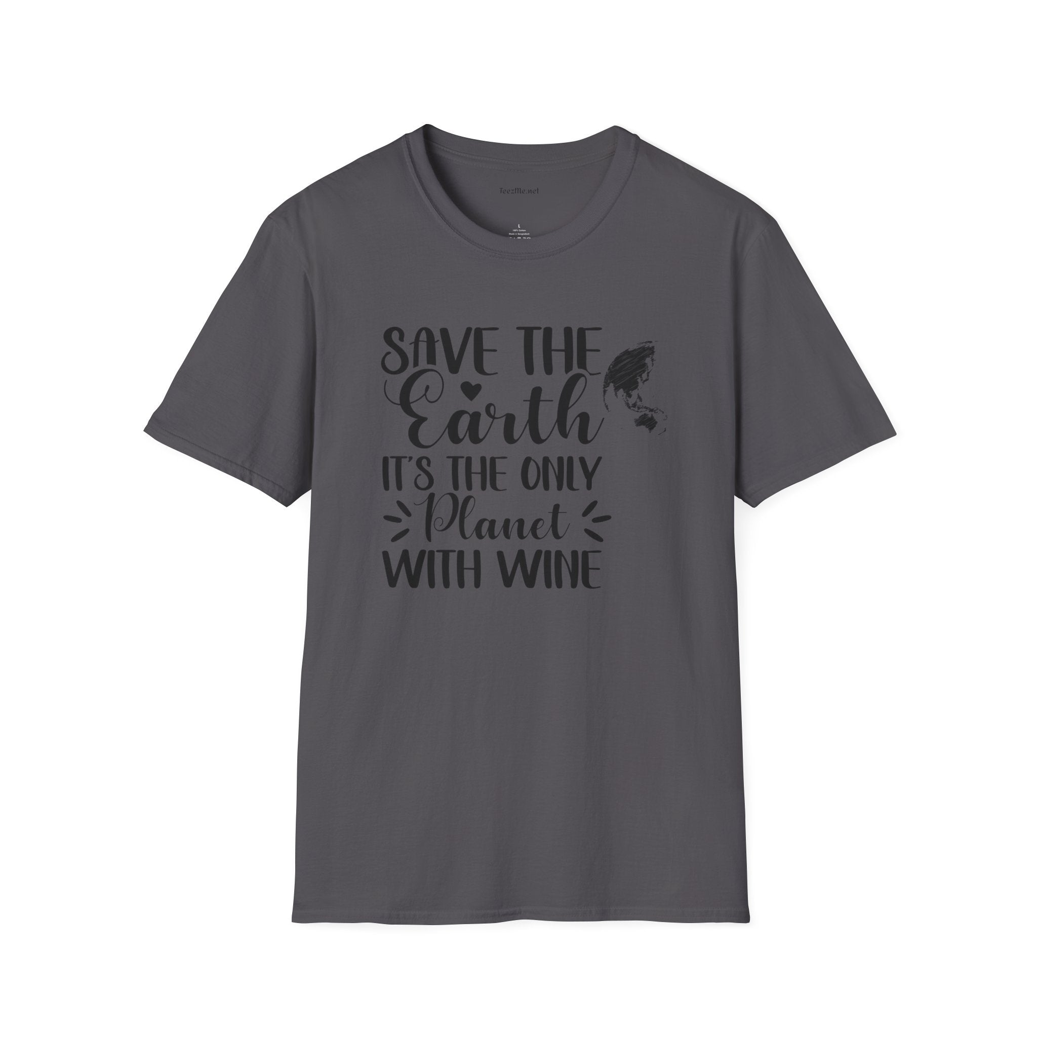Save the Earth (Wine) Unisex Soft T-Shirt 100% Cotton Graphic