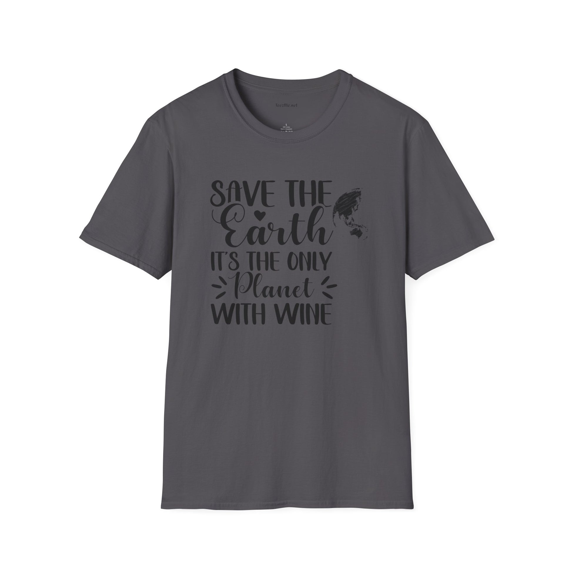 Save the Earth (Wine) Unisex Soft T-Shirt 100% Cotton Graphic