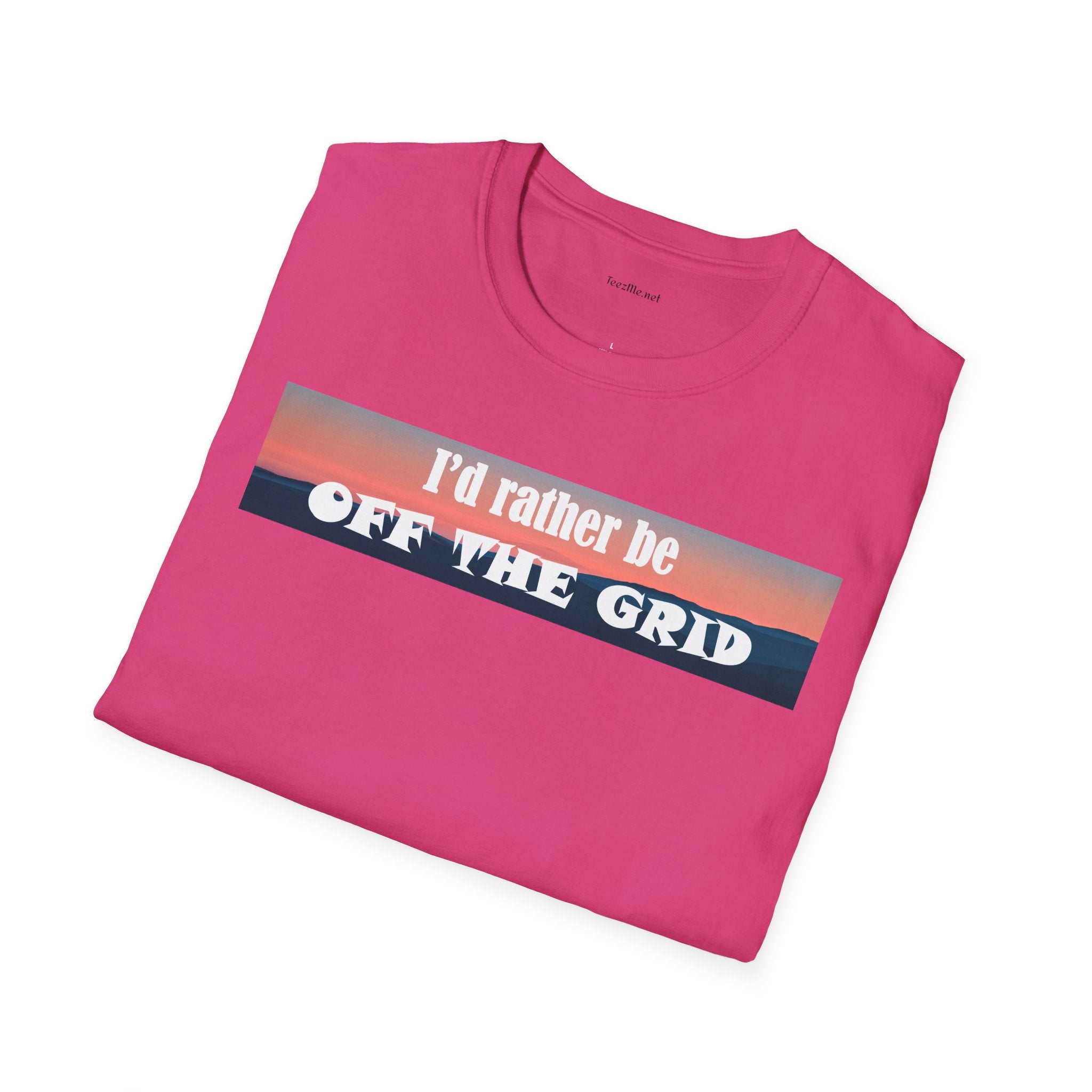 I'd rather be OFF THE GRID  - Unisex Softstyle T-Shirt 100% Cotton Graphic