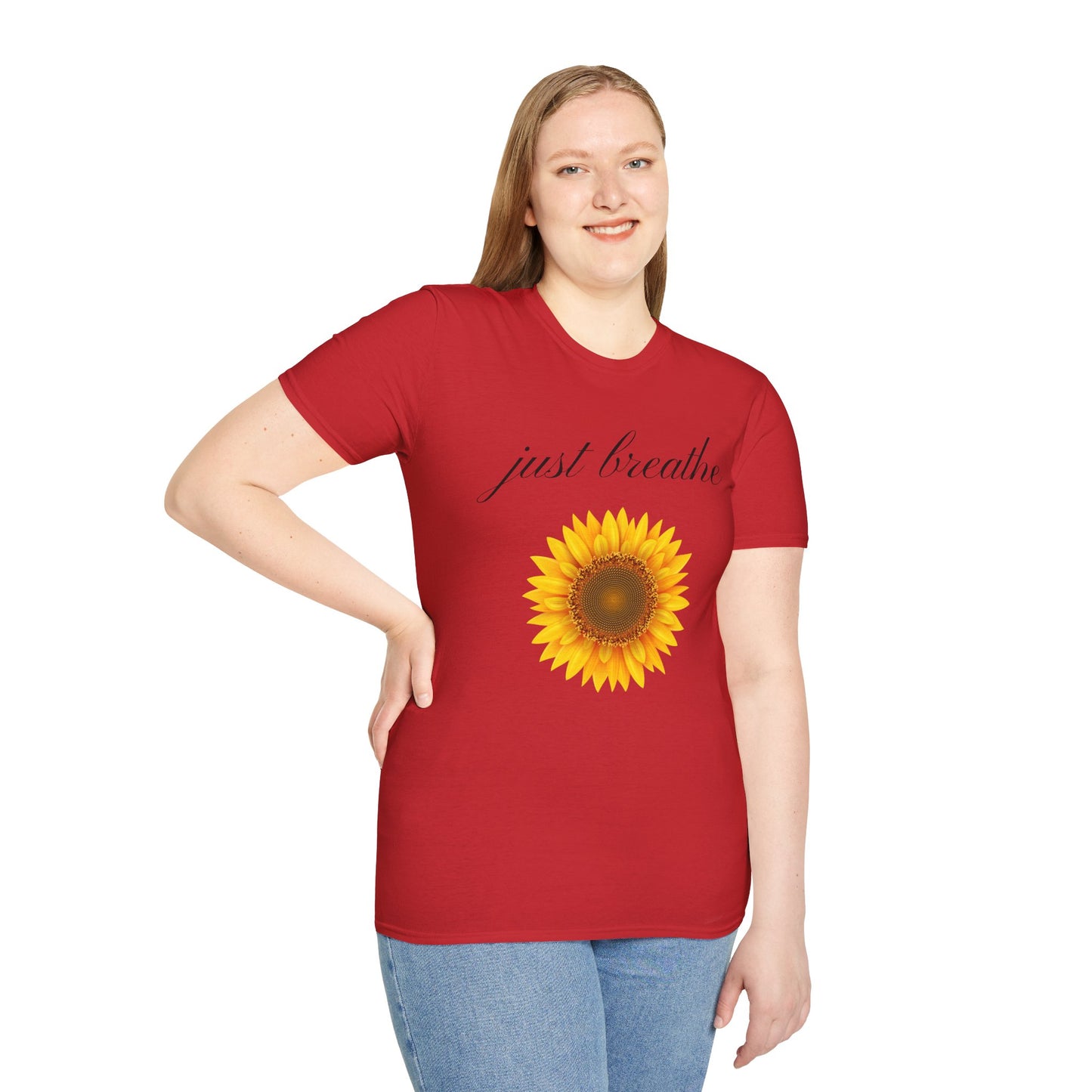 Just breathe - Unisex Softstyle T-Shirt 100% Cotton Graphic