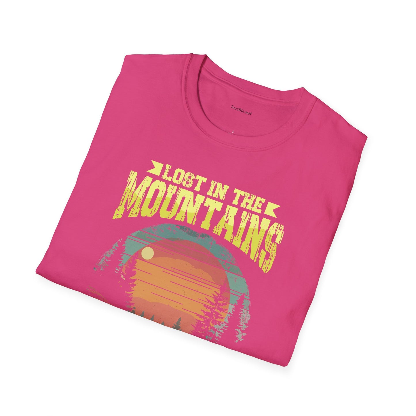 Lost in the Mountain - Unisex Softstyle T-Shirt 100% Cotton Graphic