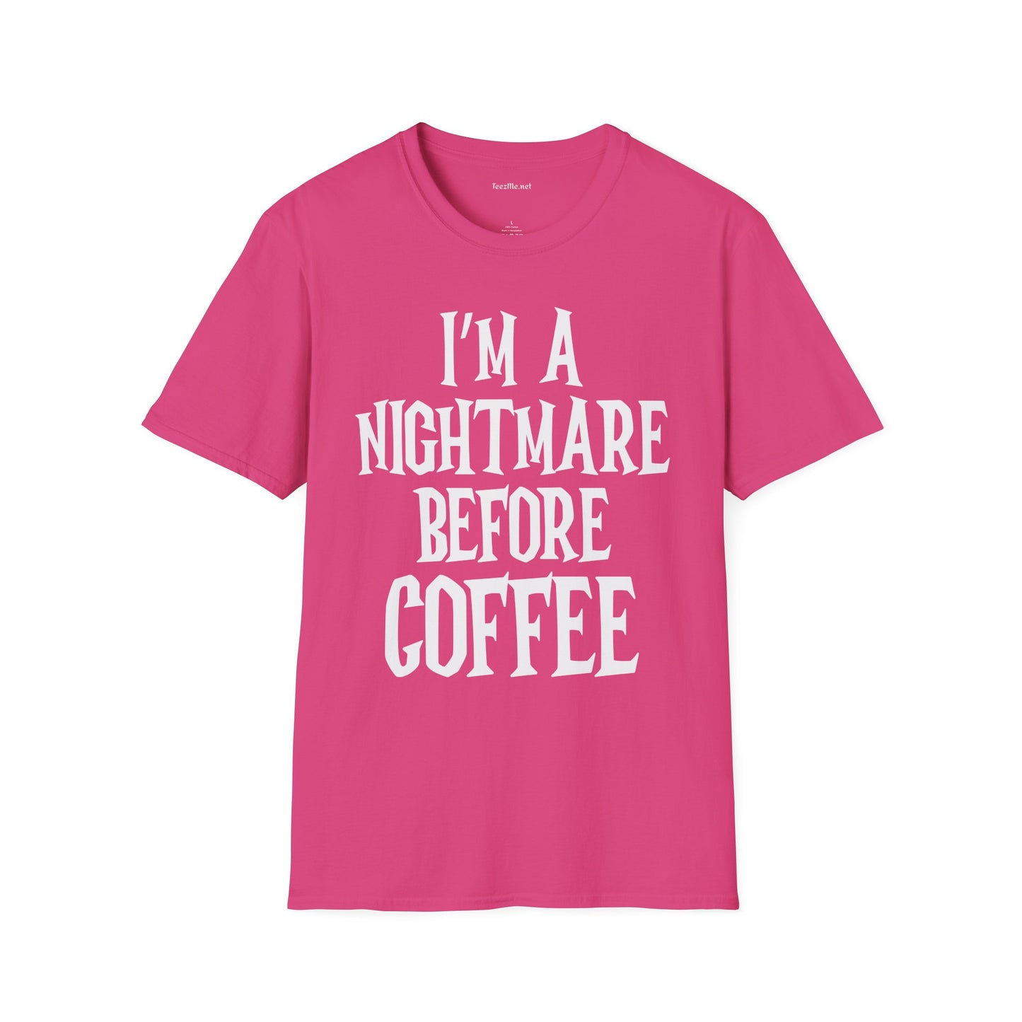 I'm a Nightmare Before Coffee Unisex Softstyle T-Shirt 100% Cotton Graphic