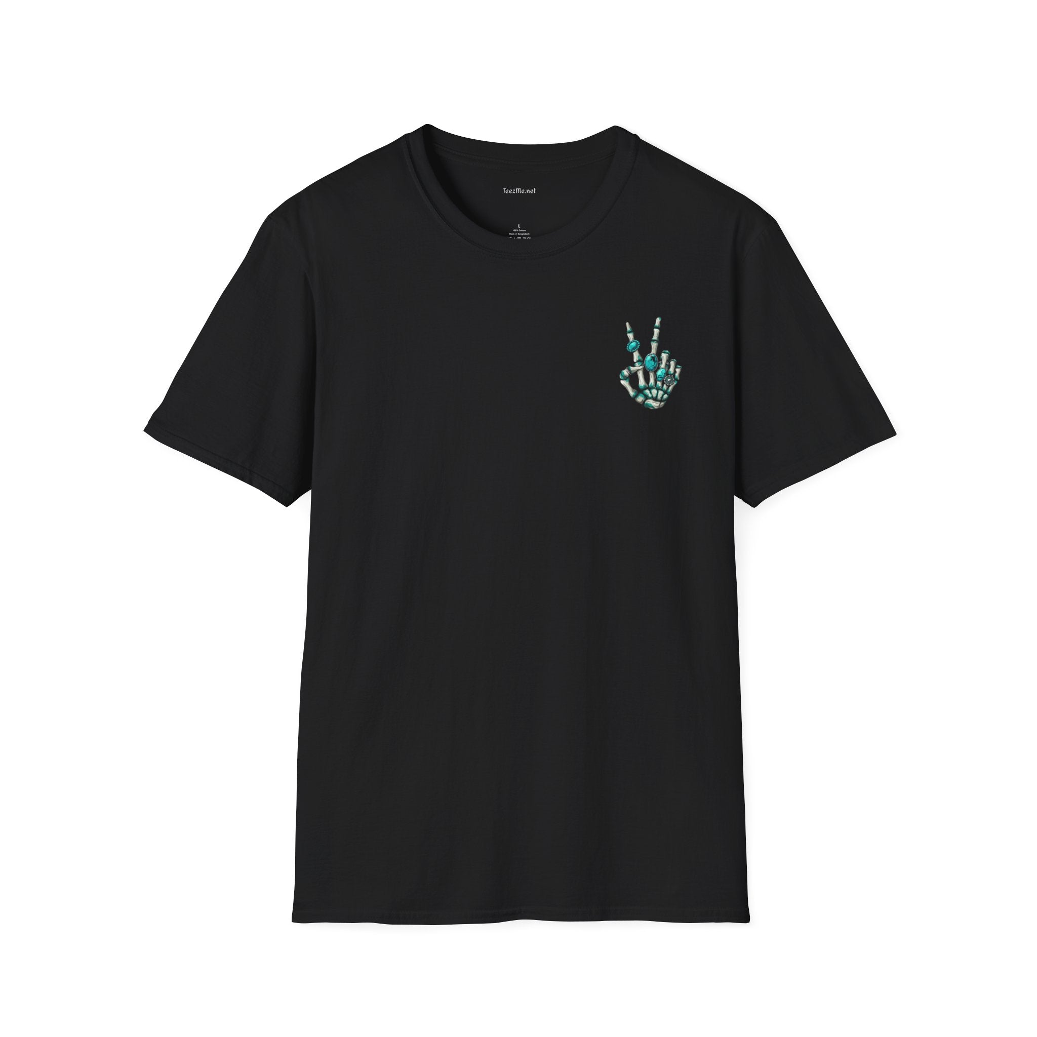 Peace Gemstone Skeleton - Unisex Softstyle T-Shirt 100% Cotton Graphic