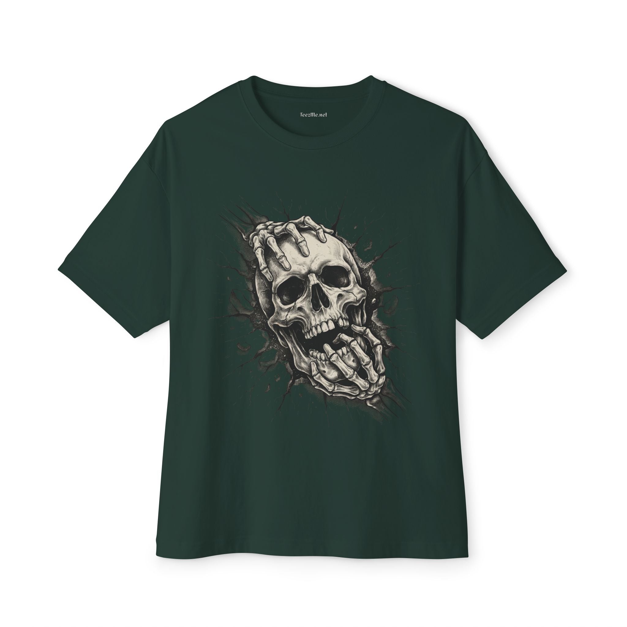 Skull Grip Graphic Tee — Gothic Oversized Boxy T‑Shirt