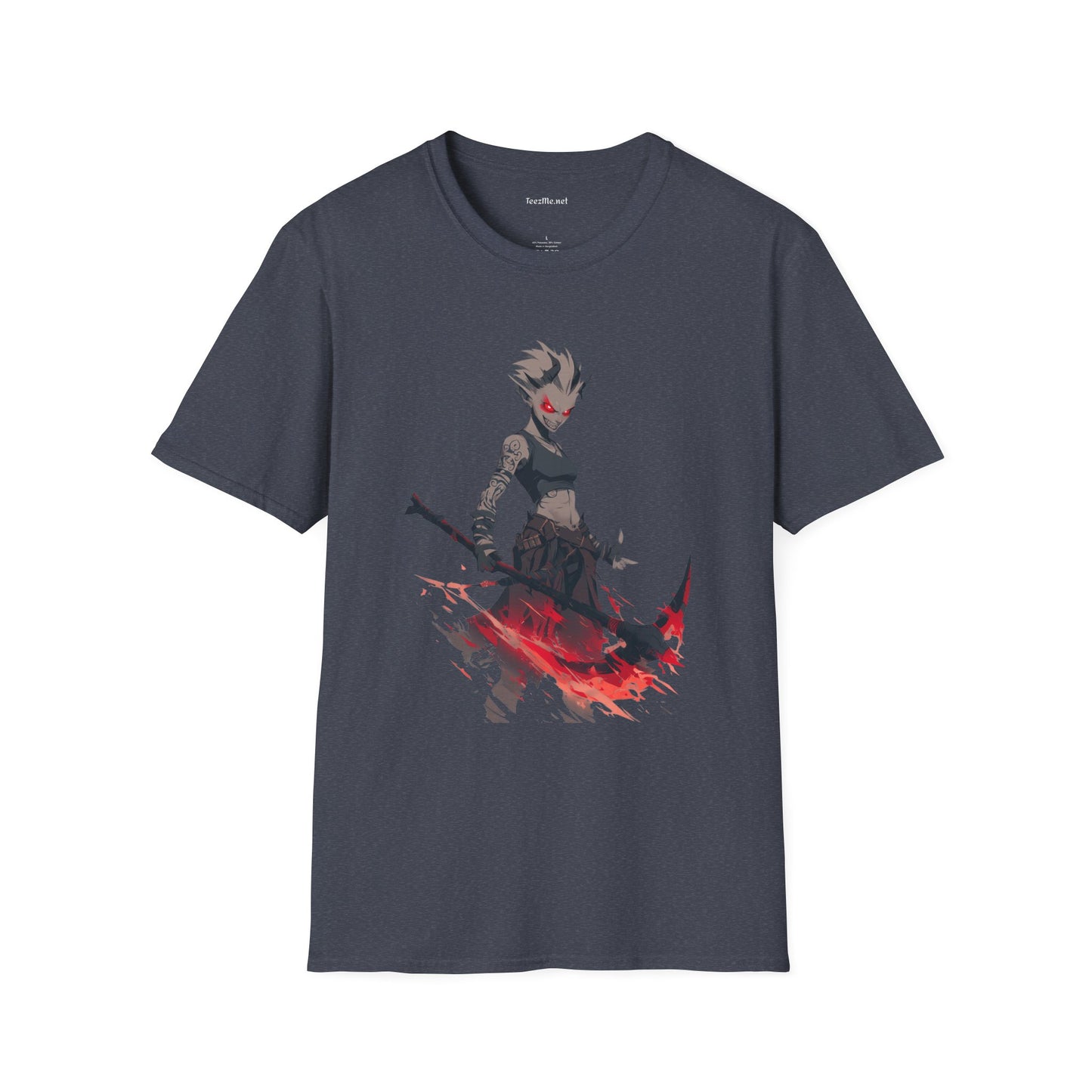Anime Demon Girl Unisex Softstyle T-Shirt 100% Cotton Graphic