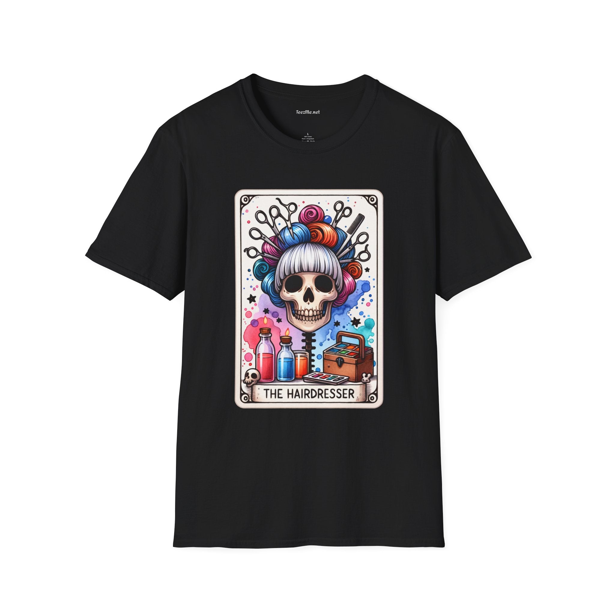 The Hairdresser Tarot Card Unisex Softstyle T-Shirt 100% Cotton Graphic