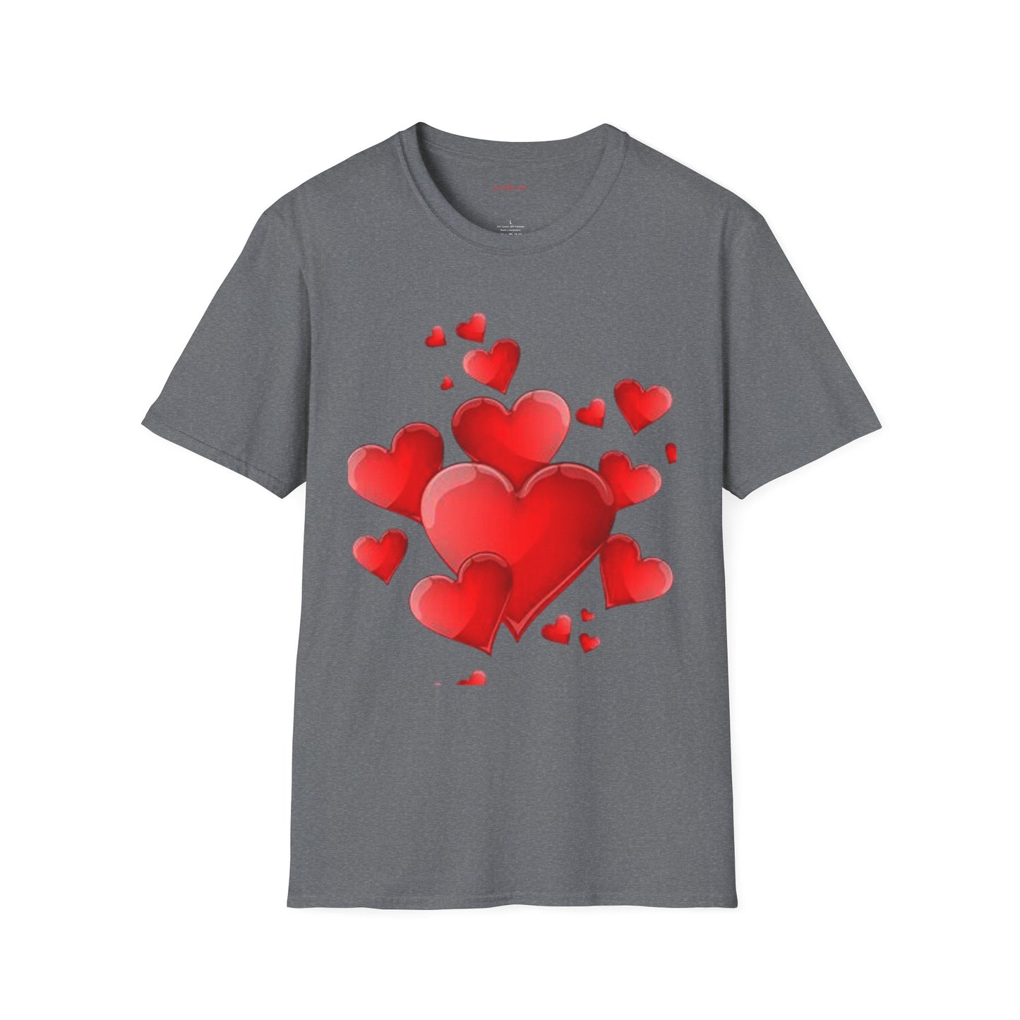 Red Hearts - Unisex Softstyle T-Shirt 100% Cotton Graphic