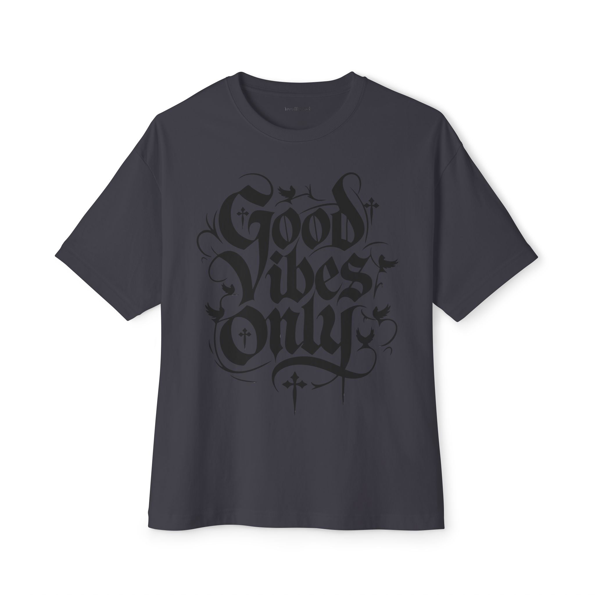 Good Vibes Only Goth Unisex Oversized Boxy Tee
