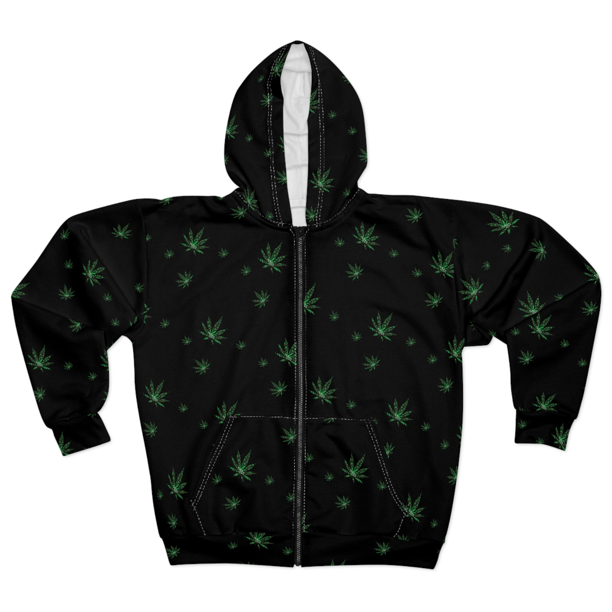 Plant Leaves Unisex Zip Hoodie (AOP)