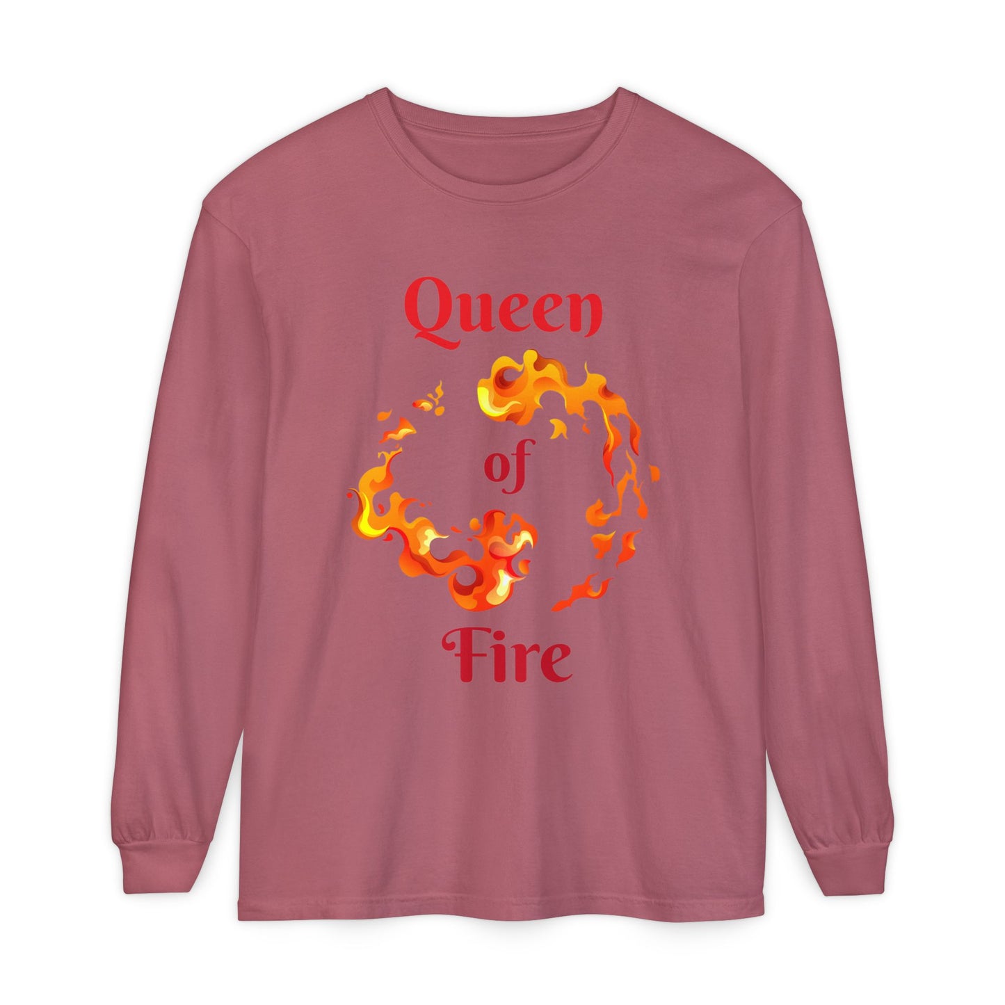 Queen of Fire - Unisex Garment-dyed Long Sleeve T-Shirt