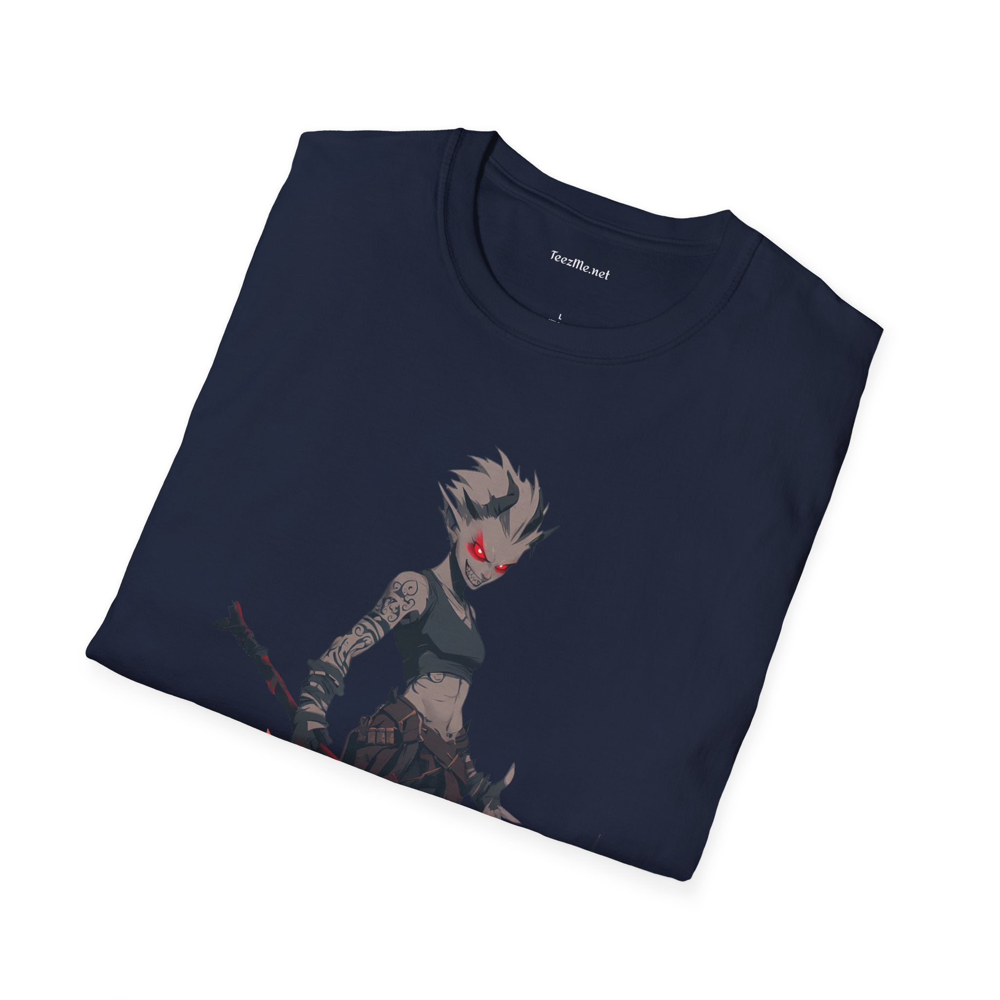 Anime Demon Girl Unisex Softstyle T-Shirt 100% Cotton Graphic