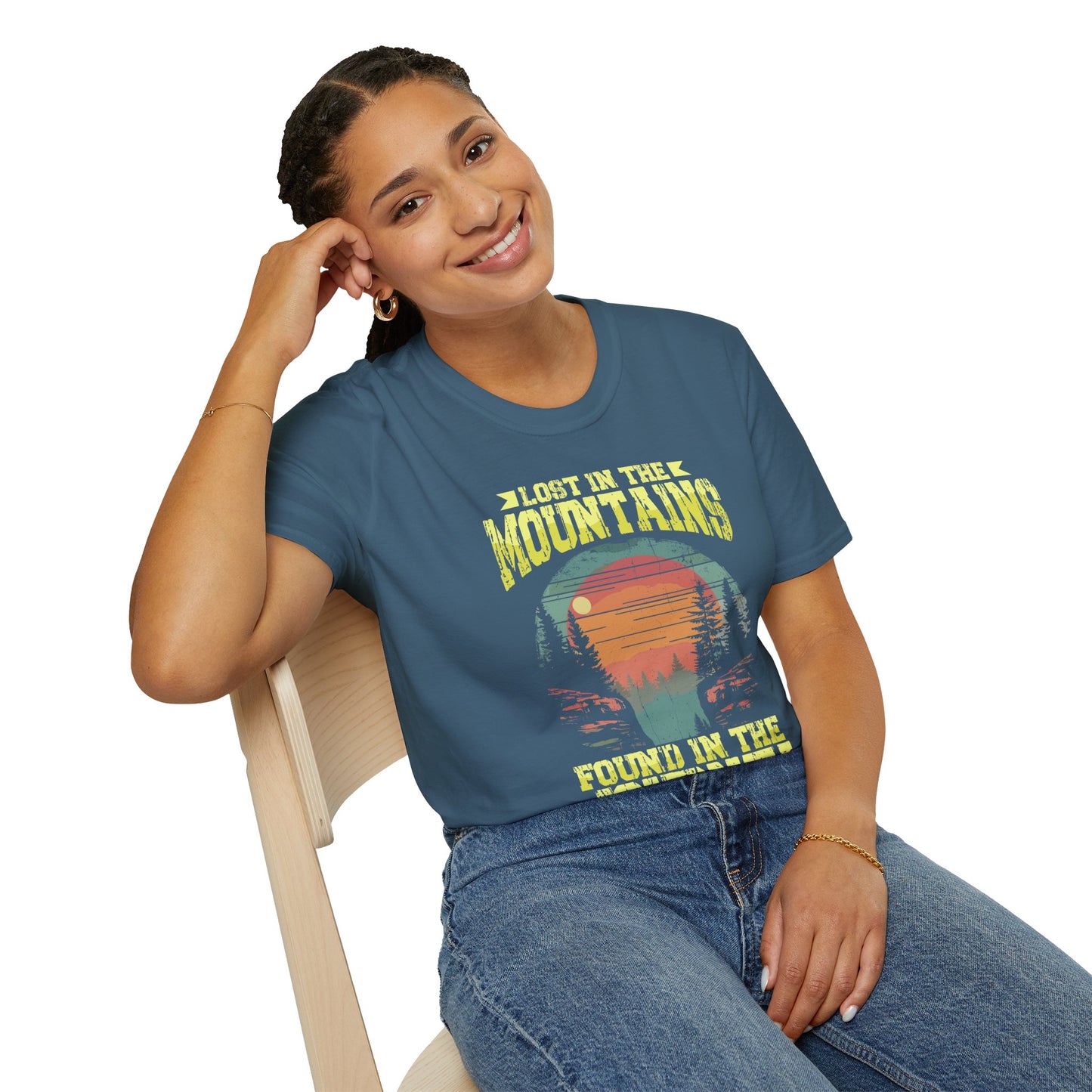 Lost in the Mountain - Unisex Softstyle T-Shirt 100% Cotton Graphic