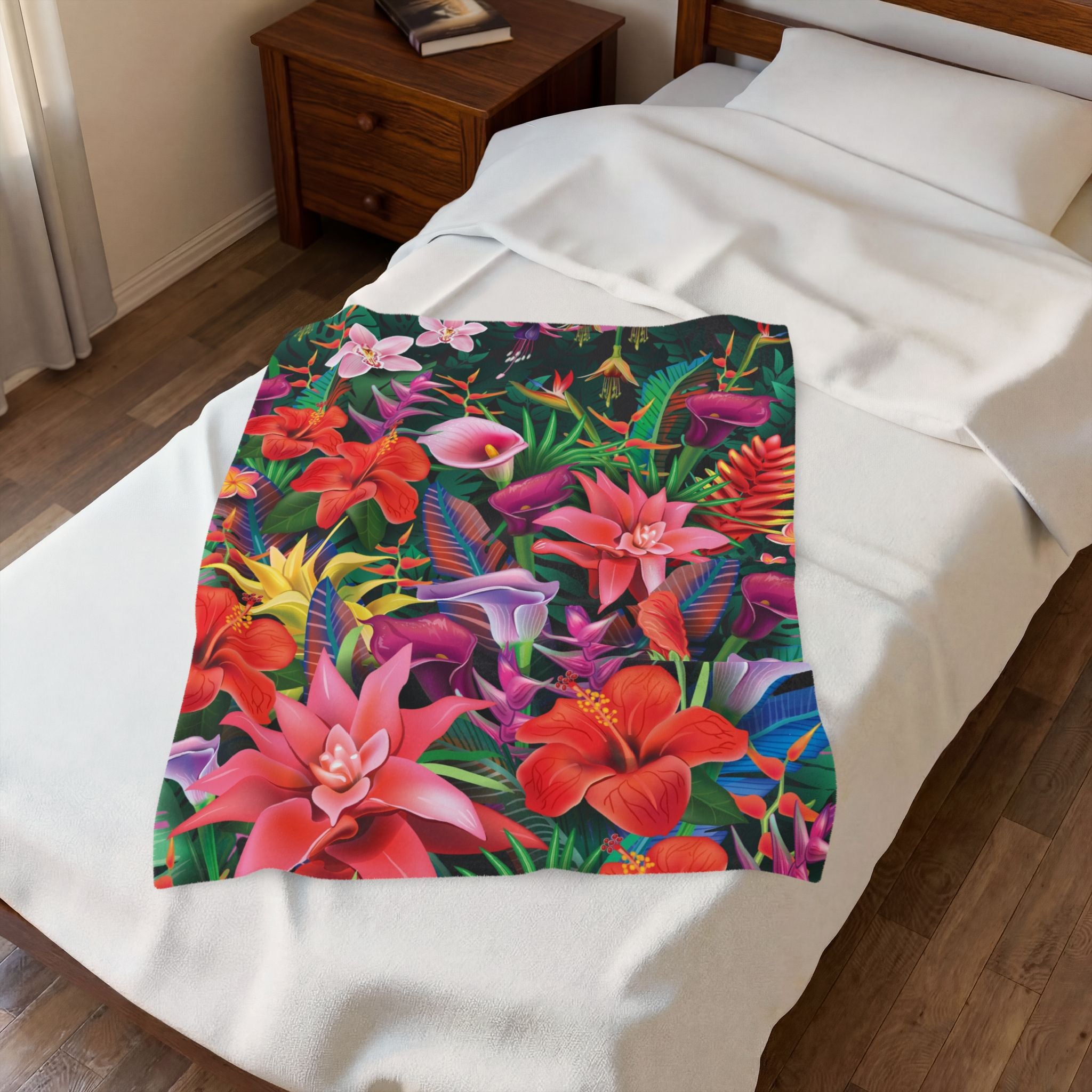 Tropical Dreams Velveteen Plush Blanket