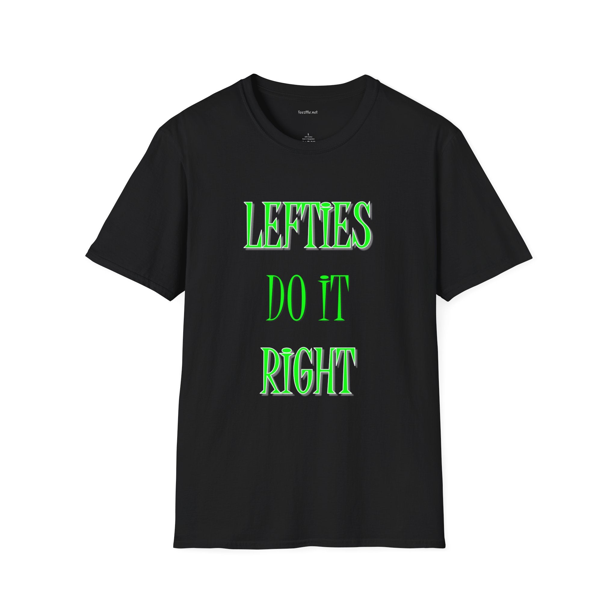 Lefties do it Right (green) - Unisex Softstyle T-Shirt 100% Cotton Graphic