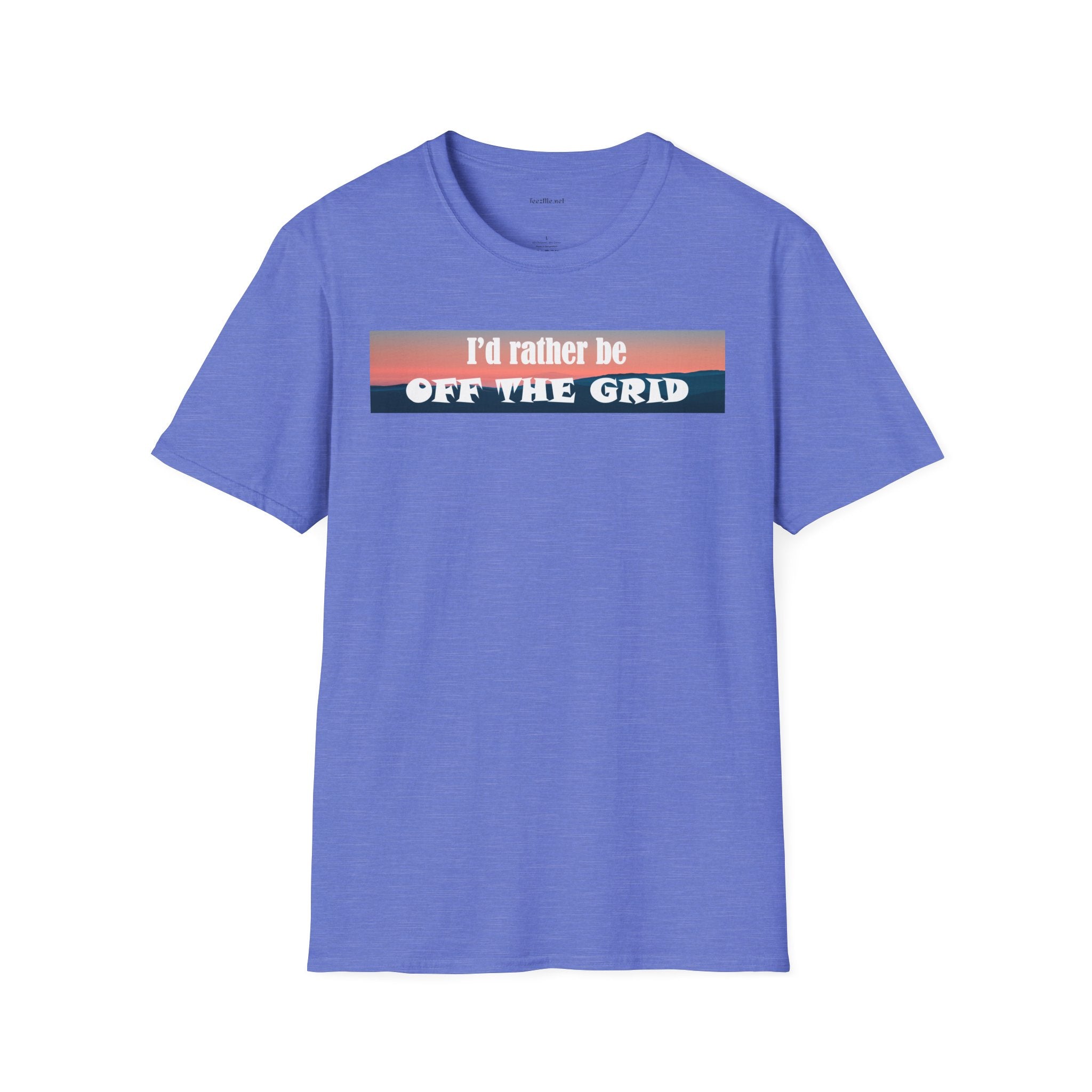 I'd rather be OFF THE GRID  - Unisex Softstyle T-Shirt 100% Cotton Graphic